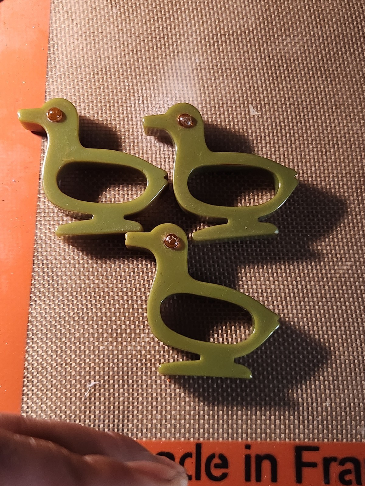 Set Of 3 Vintage Green Bakelite Duck Napkin Rings Set Of 3 Vintage Green Bakelite Duck Napkin Rings