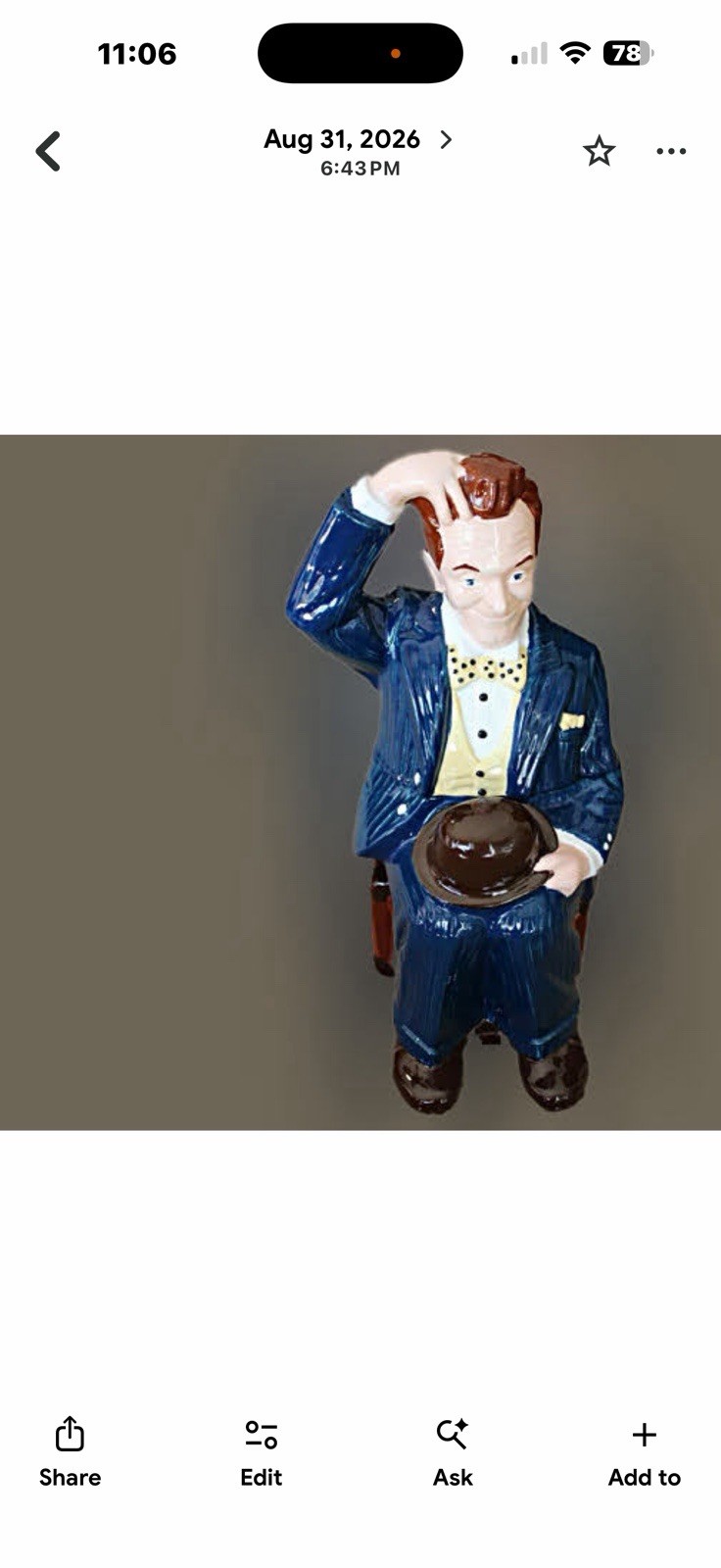 Stan Laurel Cookie Jar VERY RARE Stan Laurel Cookie Jar VERY RARE