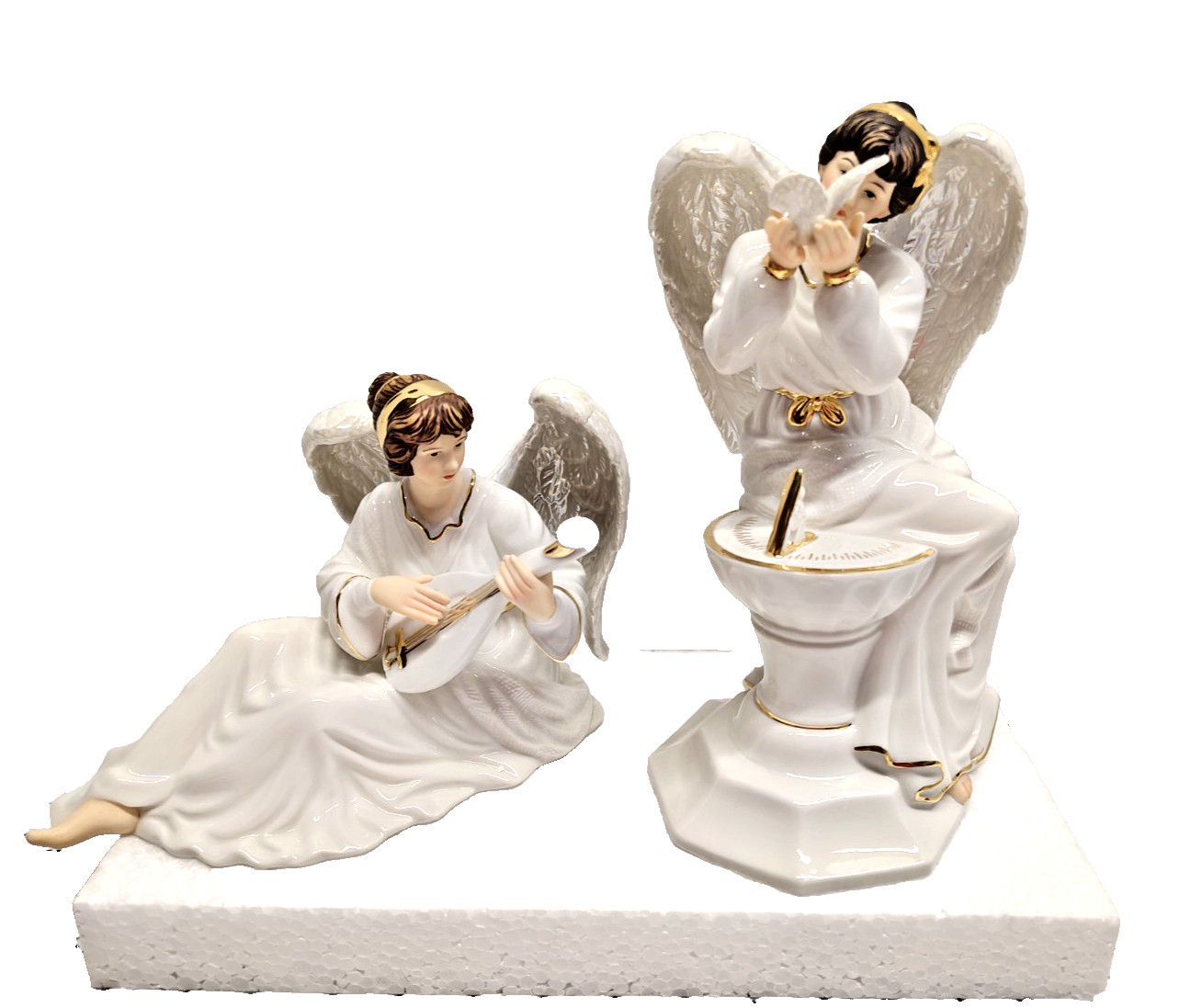 Grandeur Noel Collector's Edition 2000 Porcelain Angel Set 2 Pc Original Box NEW