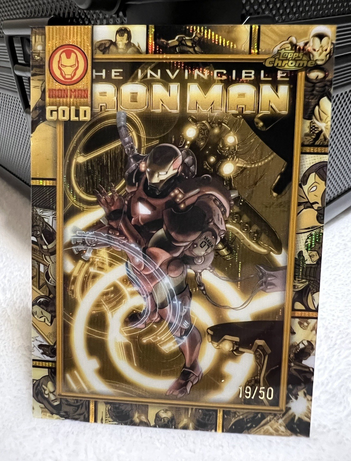 2025 Marvel Topps Chrome Iron Man Gold /50 Invincible Iron Man #1 Cover M-8
