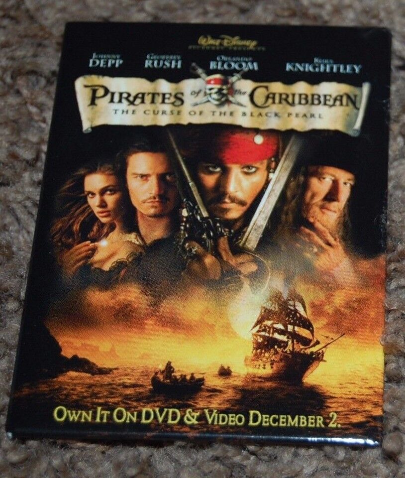 Disney Pin Pirates Of The Caribbean Johnny Depp, Poster Pin Curse of Black Pearl