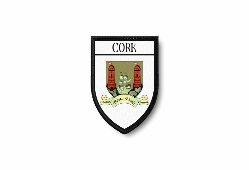 Patch printed shield embroidery border badge souvenir flag city county cork Patch printed shield embroidery border badge souvenir flag city county cork