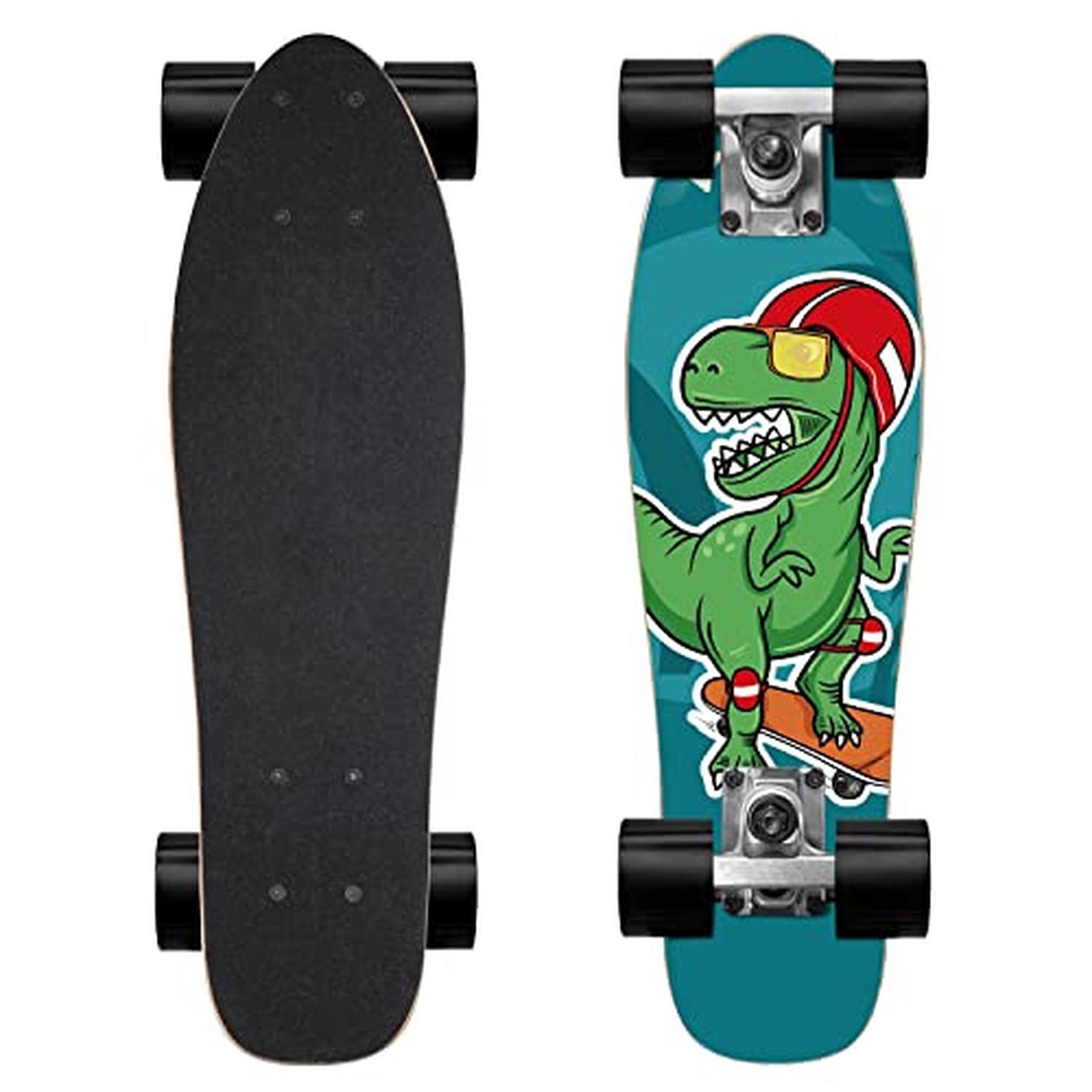KO-ON Skateboard, 22 Inch Mini Cruiser Complete Skateboard Robert T-Rex KO-ON Skateboard, 22 Inch Mini Cruiser Complete Skateboard Robert T-Rex