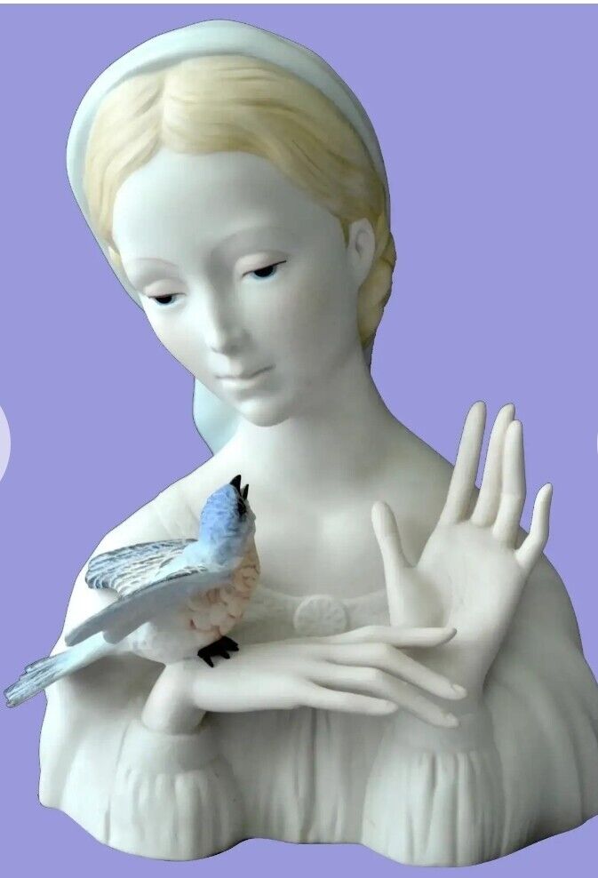 Cybis 1967 Madonna with Blue Bird Porcelain Figurine Bust Sined