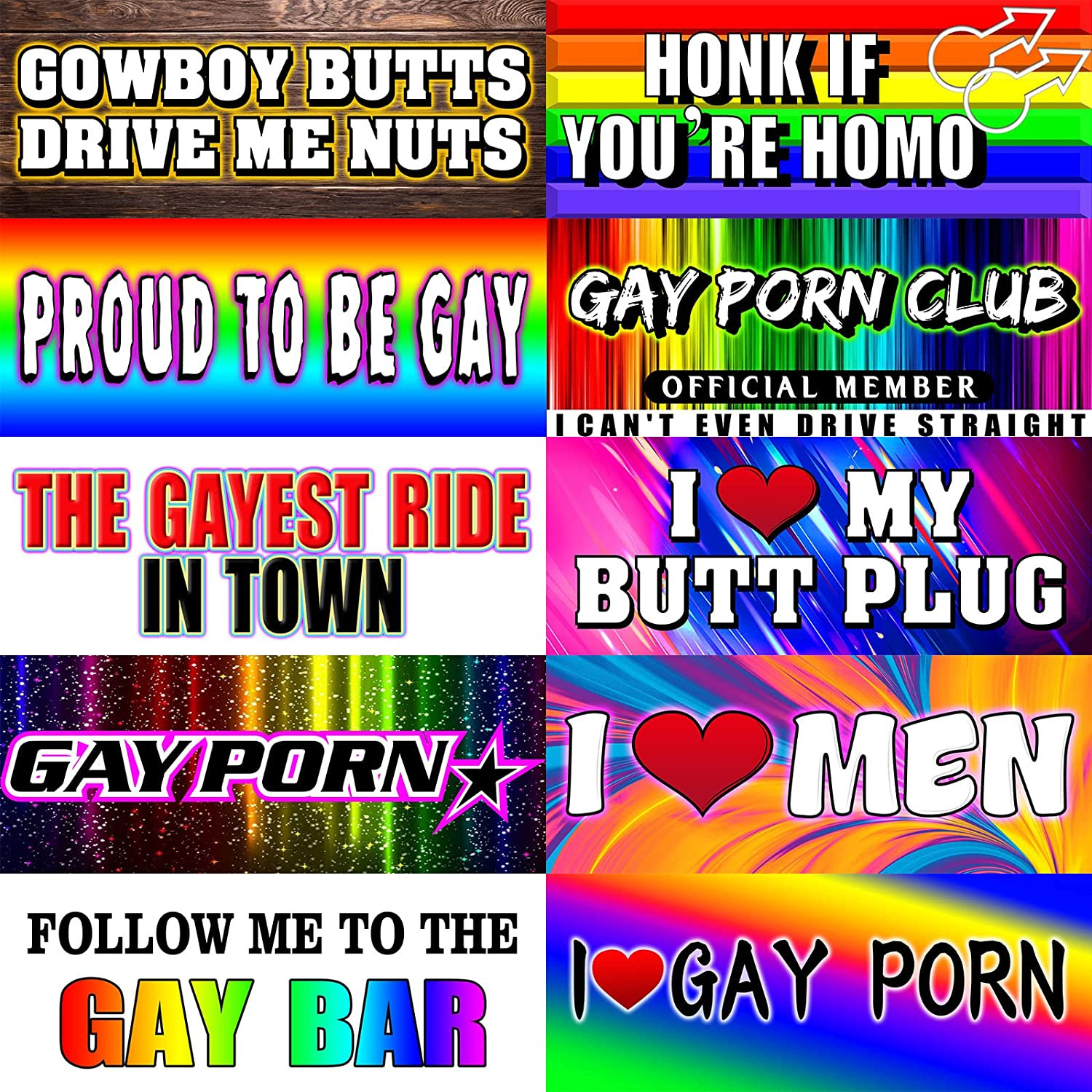 Gay Pride Funny Magnet Bumper Sticker Rainbow Pride Prank Magnetic Sign for Veh