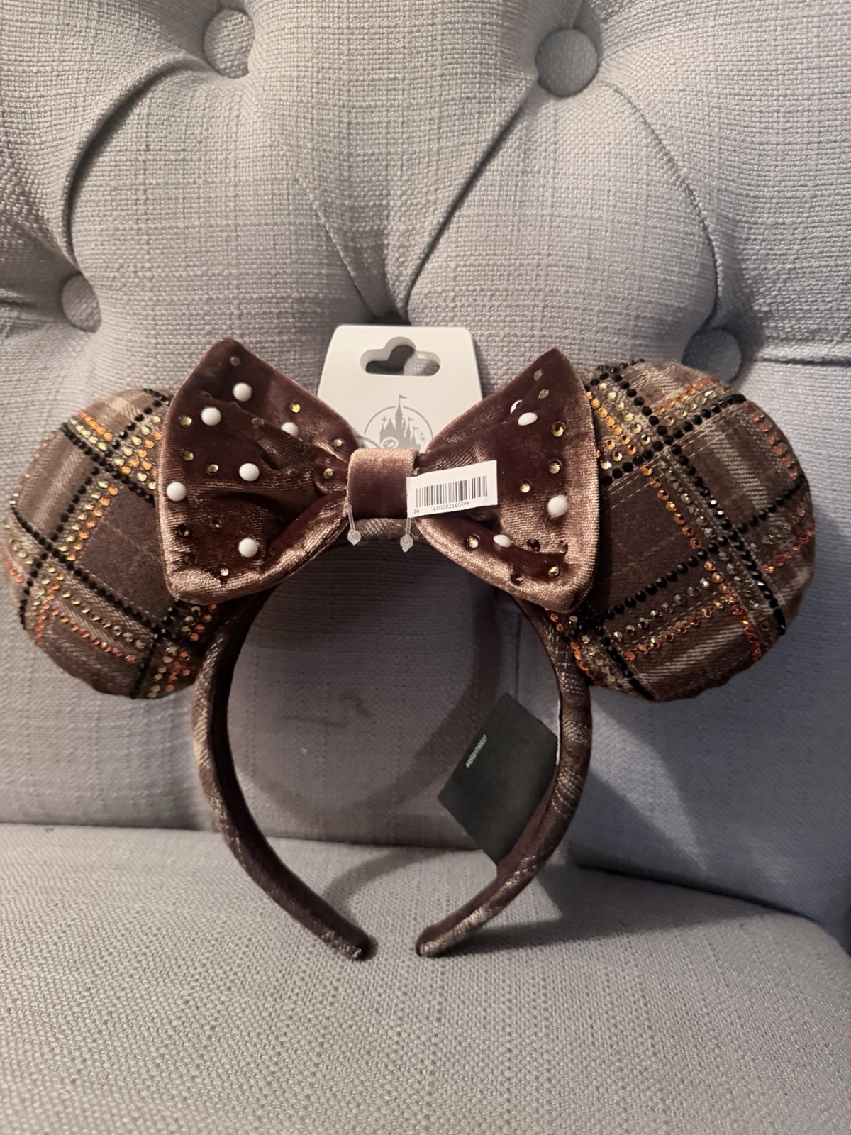 BNWT Disney BaubleBar Brown Velour Plaid Minnie Mouse Ears Headband BNWT Disney BaubleBar Brown Velour Plaid Minnie Mouse Ears Headband