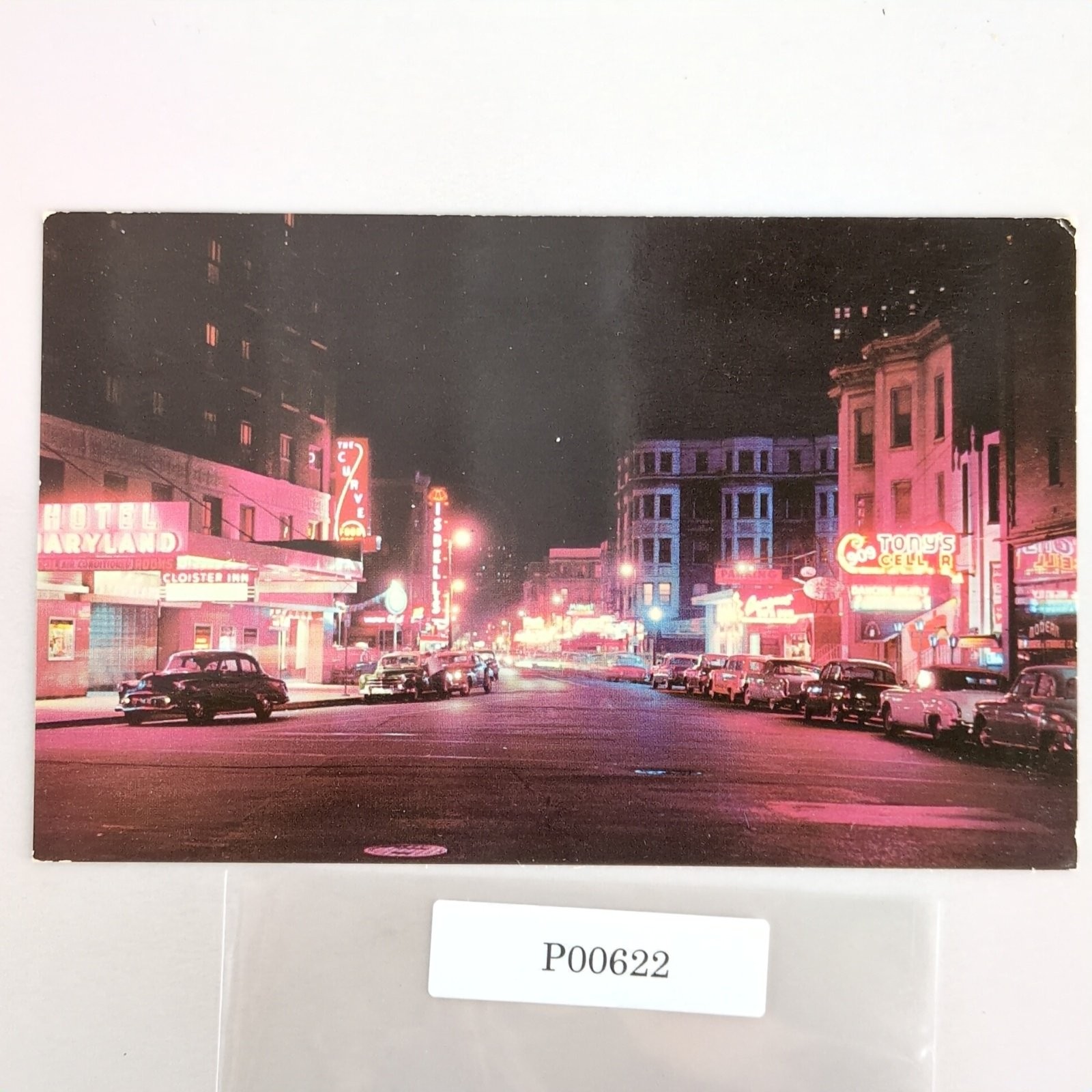 Rush Street At Night Chicago Illinois 1950s Postcard Color Plastichrome Unposted