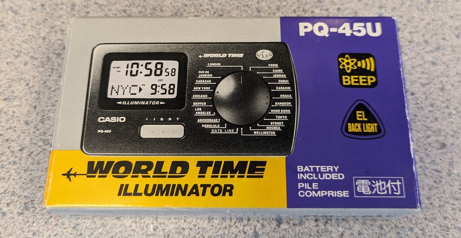 Vintage Casio World Time Illuminator Digital Clock - New in Package
