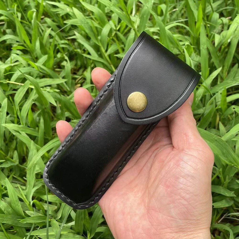 5" Vintage Black Leather Sheath Pouch for 110 Pocket Folding Knife 5" Vintage Black Leather Sheath Pouch for 110 Pocket Folding Knife