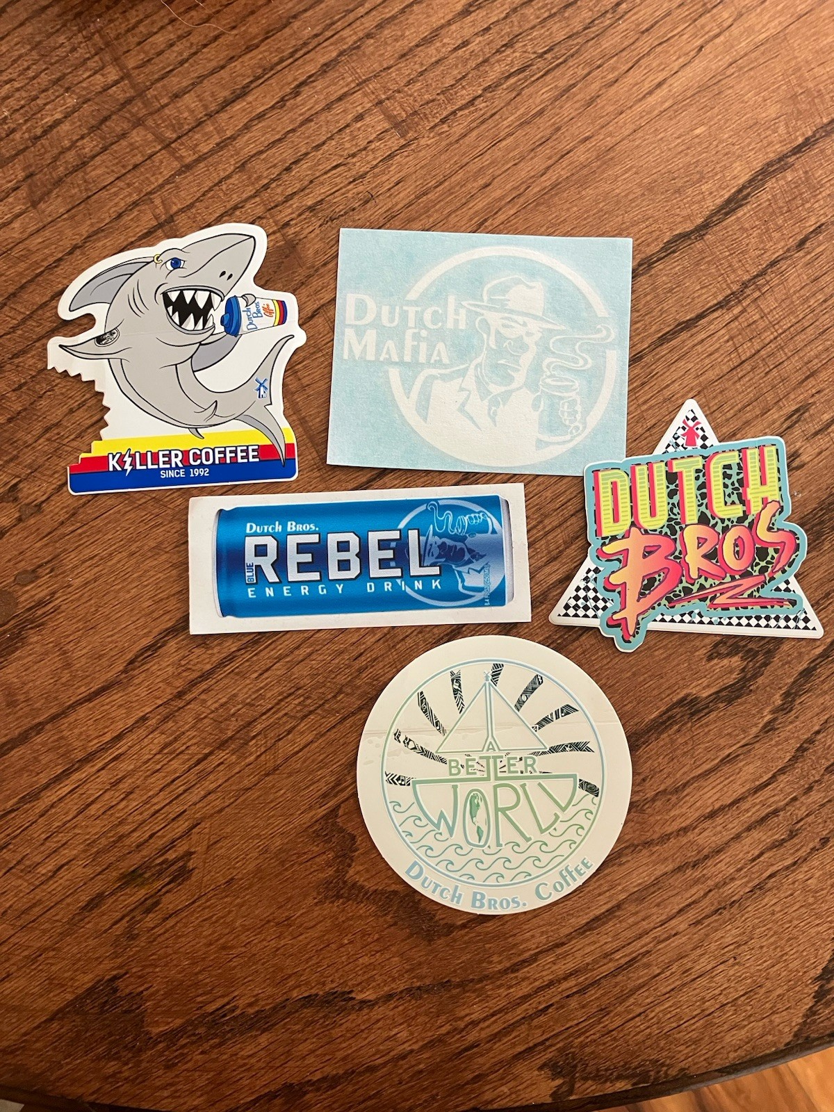 Lot Of 5 Vintage Dutch Bros Killer Coffee Shark, Better World Earth, Rebel Cab Lot Of 5 Vintage Dutch Bros Killer Coffee Shark, Better World Earth, Rebel Cab