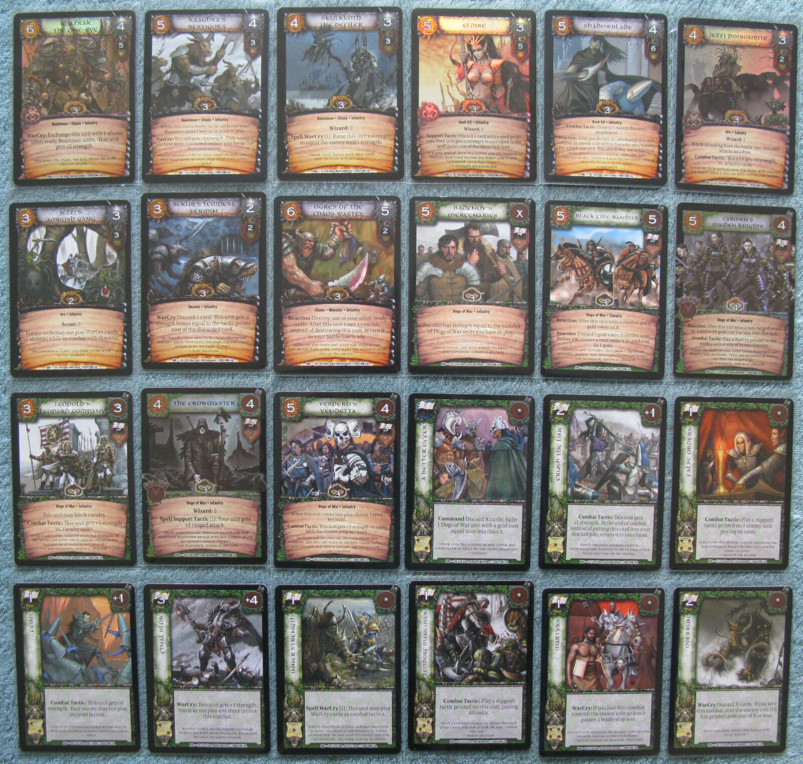 Warcry CCG Dogs of War Rare & Super Rare Cards Part 1/2 (Warhammer)