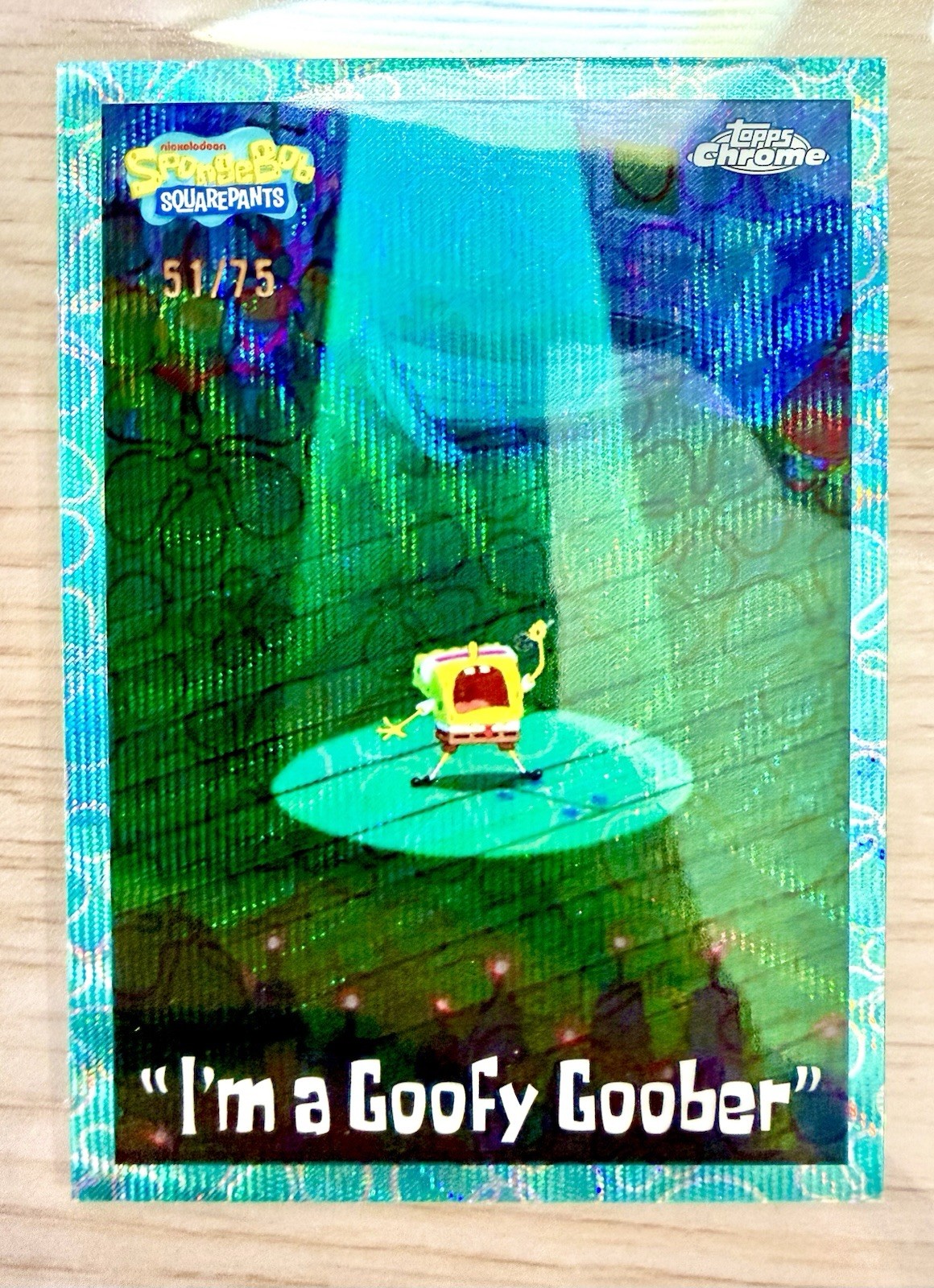 2025 Topps Chrome SpongeBob 25th #65 "I'm a Goofy Goober" FlowerCloudFractor/75 2025 Topps Chrome SpongeBob 25th #65 "I'm a Goofy Goober" FlowerCloudFractor/75