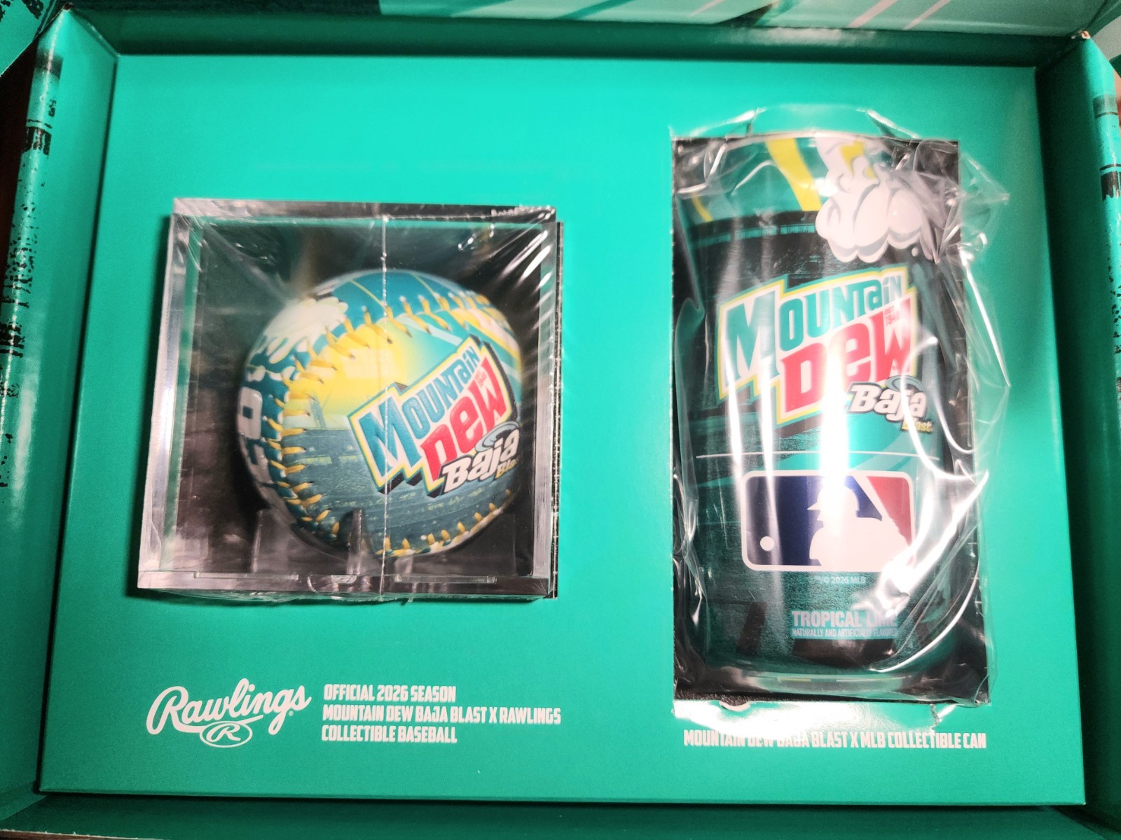 Mountain Dew Baja Blast MLB Collectible Rawlings Ball & Limited Edition 12oz Can