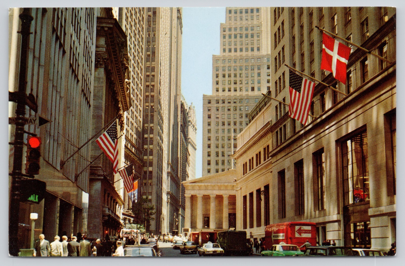 Financial District New York City NY Street View Vintage NYC Postcard Financial District New York City NY Street View Vintage NYC Postcard