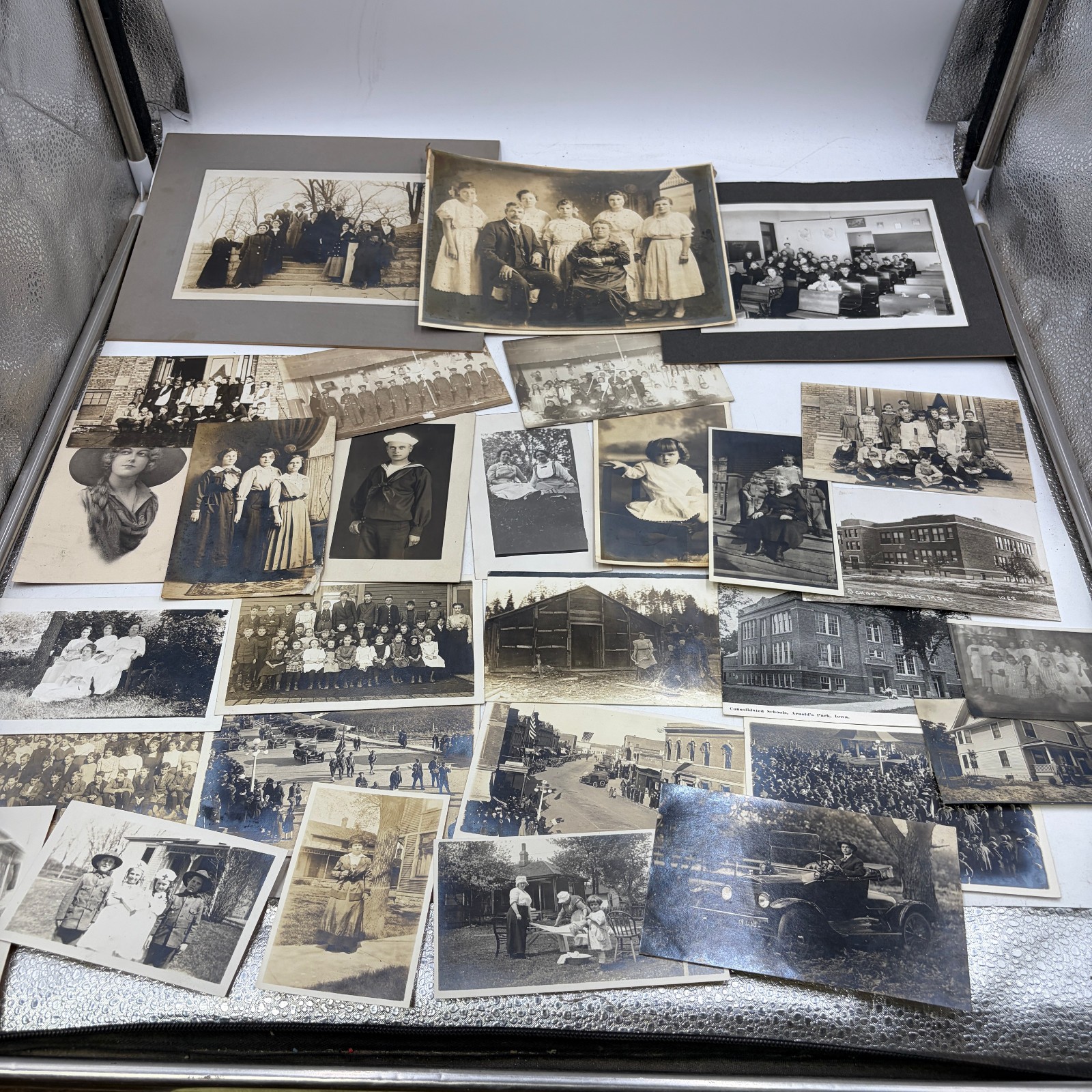 Lot of 30 Antique RPPC Real Photo Postcards & Photos Iowa Schools Families c1900 Lot of 30 Antique RPPC Real Photo Postcards & Photos Iowa Schools Families c1900