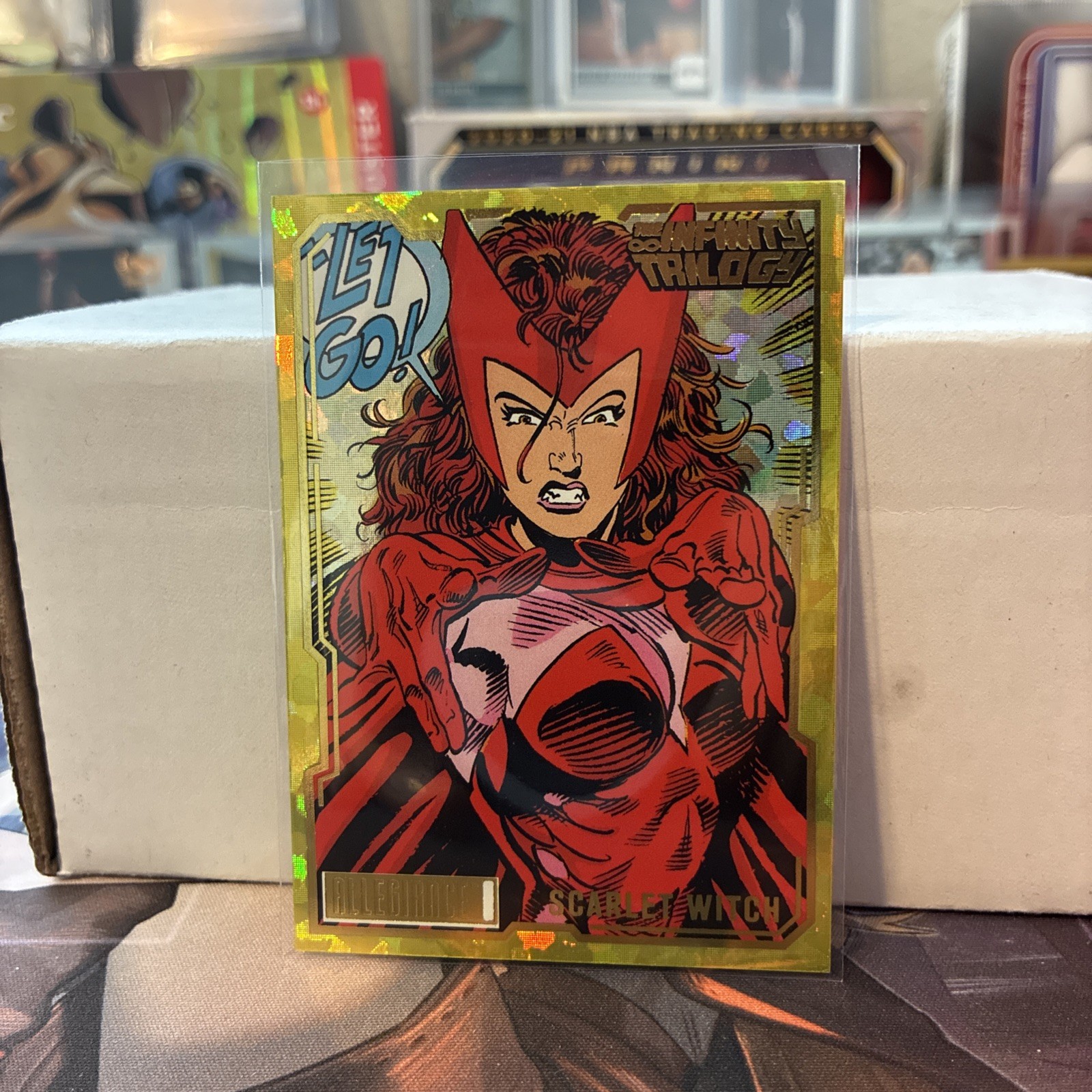 2023 UD Allegiance Marvel Infinity Trilogy #27 SCARLET WITCH Yellow Crackle /149 2023 UD Allegiance Marvel Infinity Trilogy #27 SCARLET WITCH Yellow Crackle /149