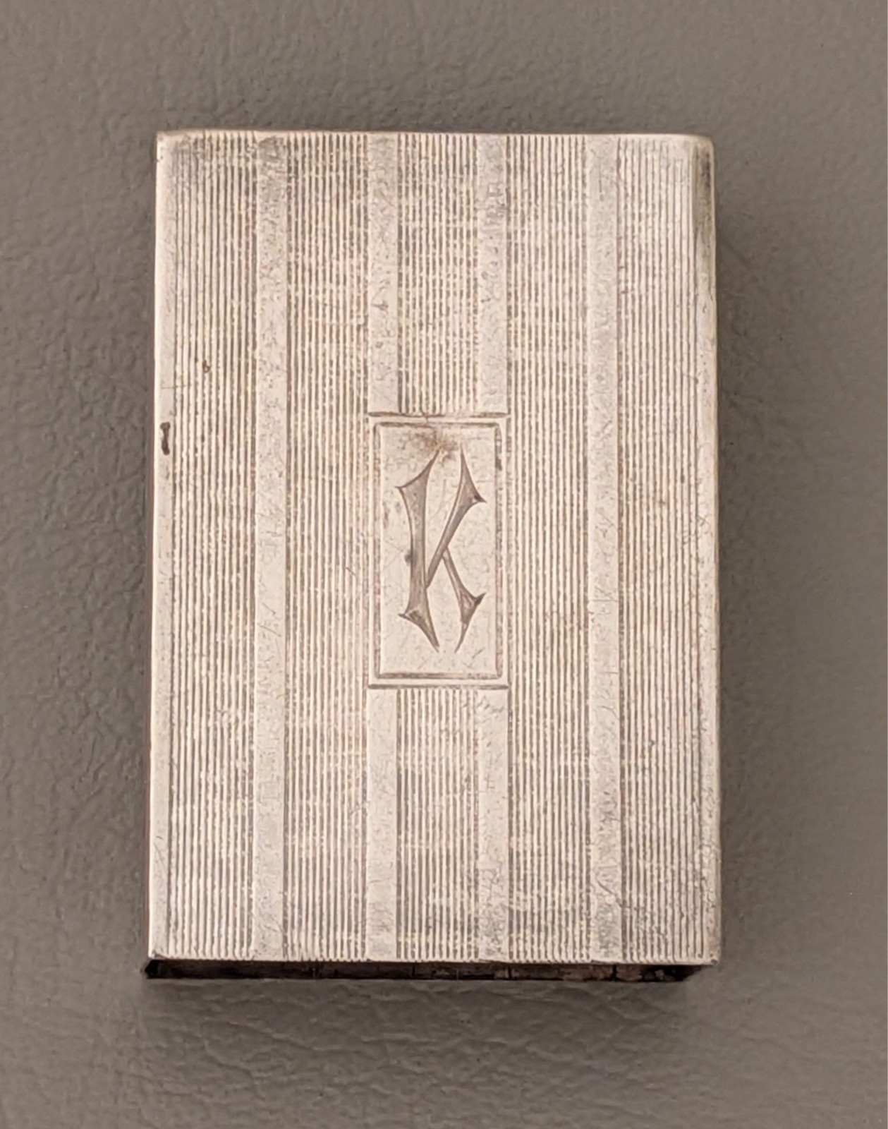Antique Sterling Match Book Holder Case Monogram K Antique Sterling Match Book Holder Case Monogram K