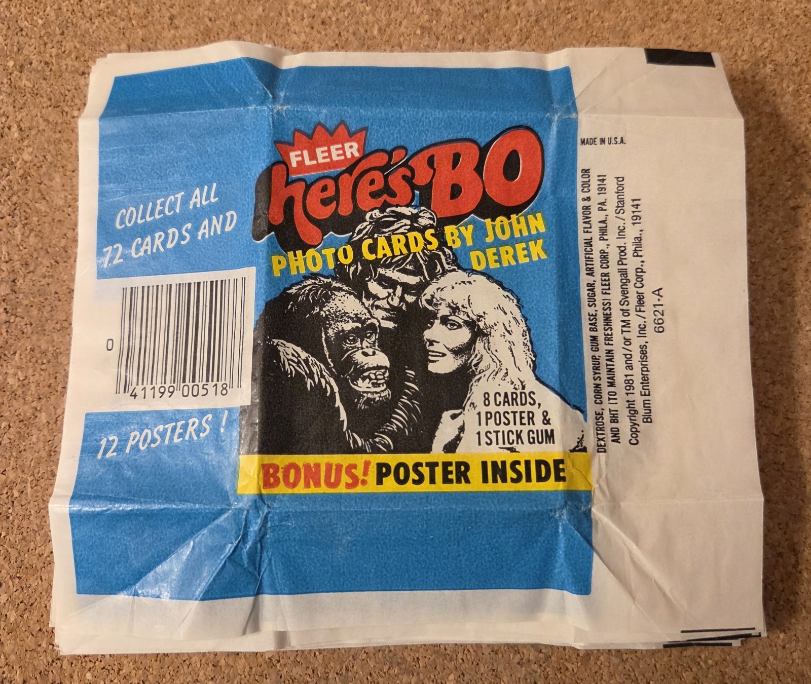 13 Vintage 1981 Fleer Here's Bo Derek Trading Card Wax Wrapper Bulk Lot Clean 13 Vintage 1981 Fleer Here's Bo Derek Trading Card Wax Wrapper Bulk Lot Clean