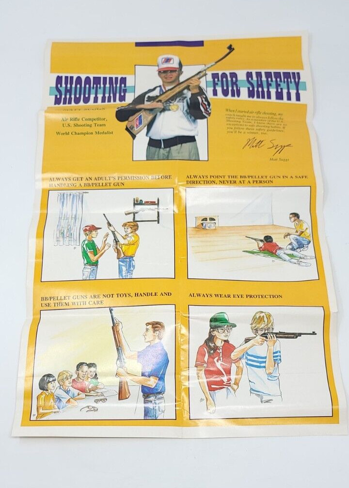 Vintage NRA Shooting For Safety NRA Brochure/Poster  Collectible  1988 Very Rare