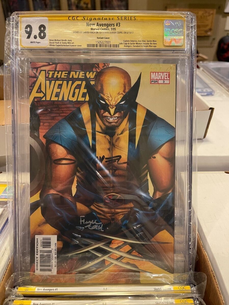 NEW AVENGERS #3 Wolverine VARIANT 2x Signed FINCH & COIPEL - CGC SS 9.8