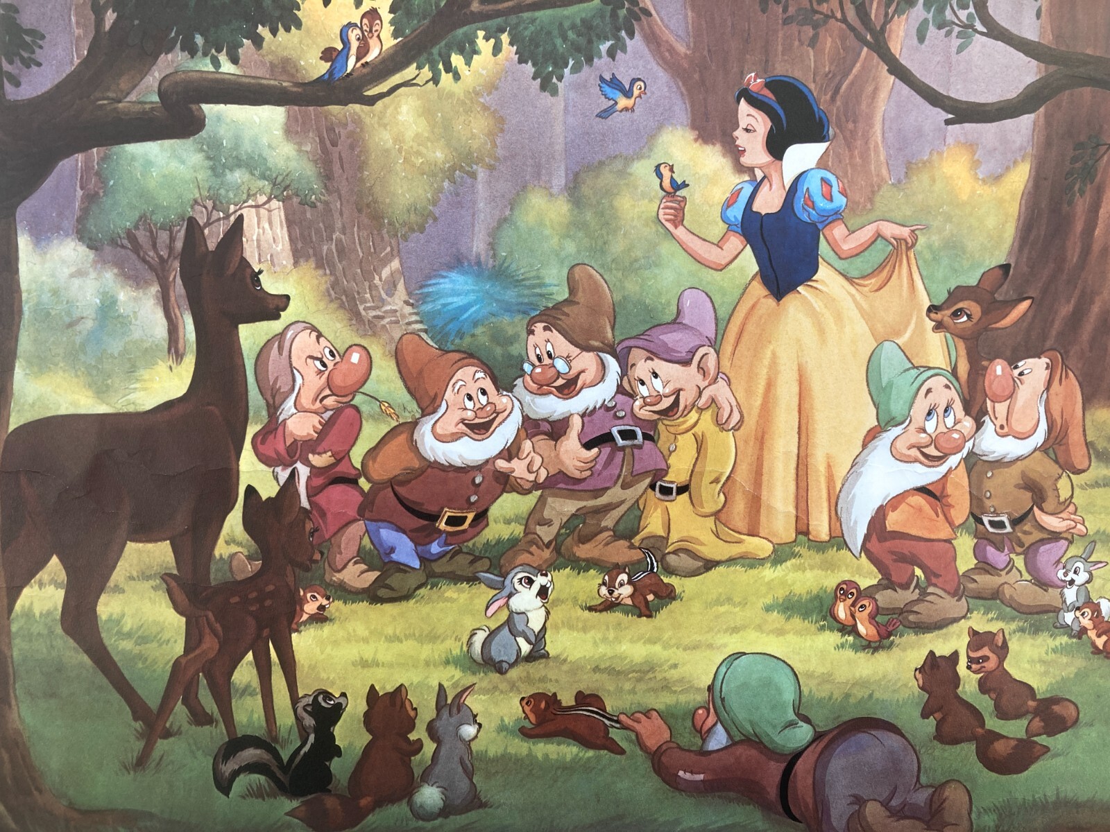 Vintage Walt Disney Productions Snow White Seven Dwarfs Movie Poster Memorabilia Vintage Walt Disney Productions Snow White Seven Dwarfs Movie Poster Memorabilia