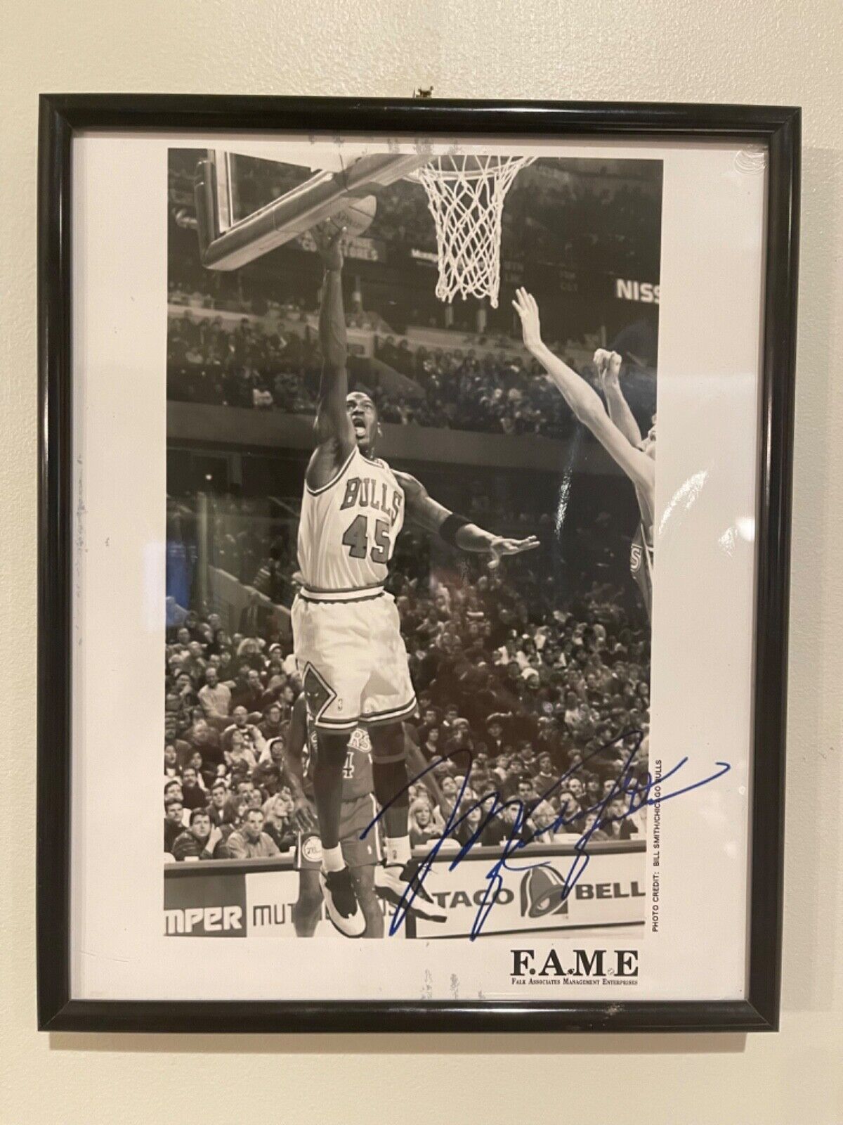 Michael Jordan RARE 1995 framed Promotional Photograph with printed autograph