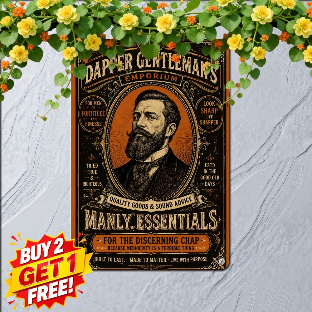 Victorian Style Funny Retro Durable Metal Sign Humorous Antique Tin Plaque Victorian Style Funny Retro Durable Metal Sign Humorous Antique Tin Plaque
