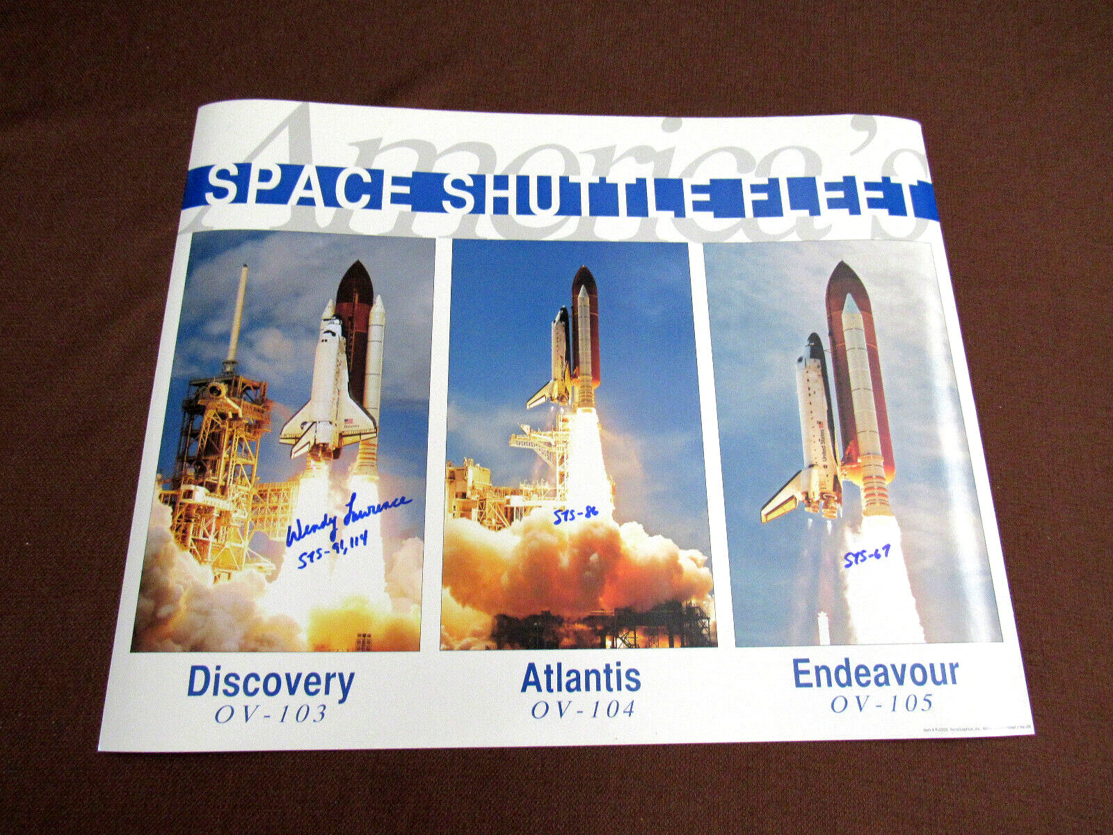 WENDY LAWRENCE STS NASA SHUTTLE ASTRONAUT SIGNED AUTO SPACE SHUTTLE FLEET 16X20