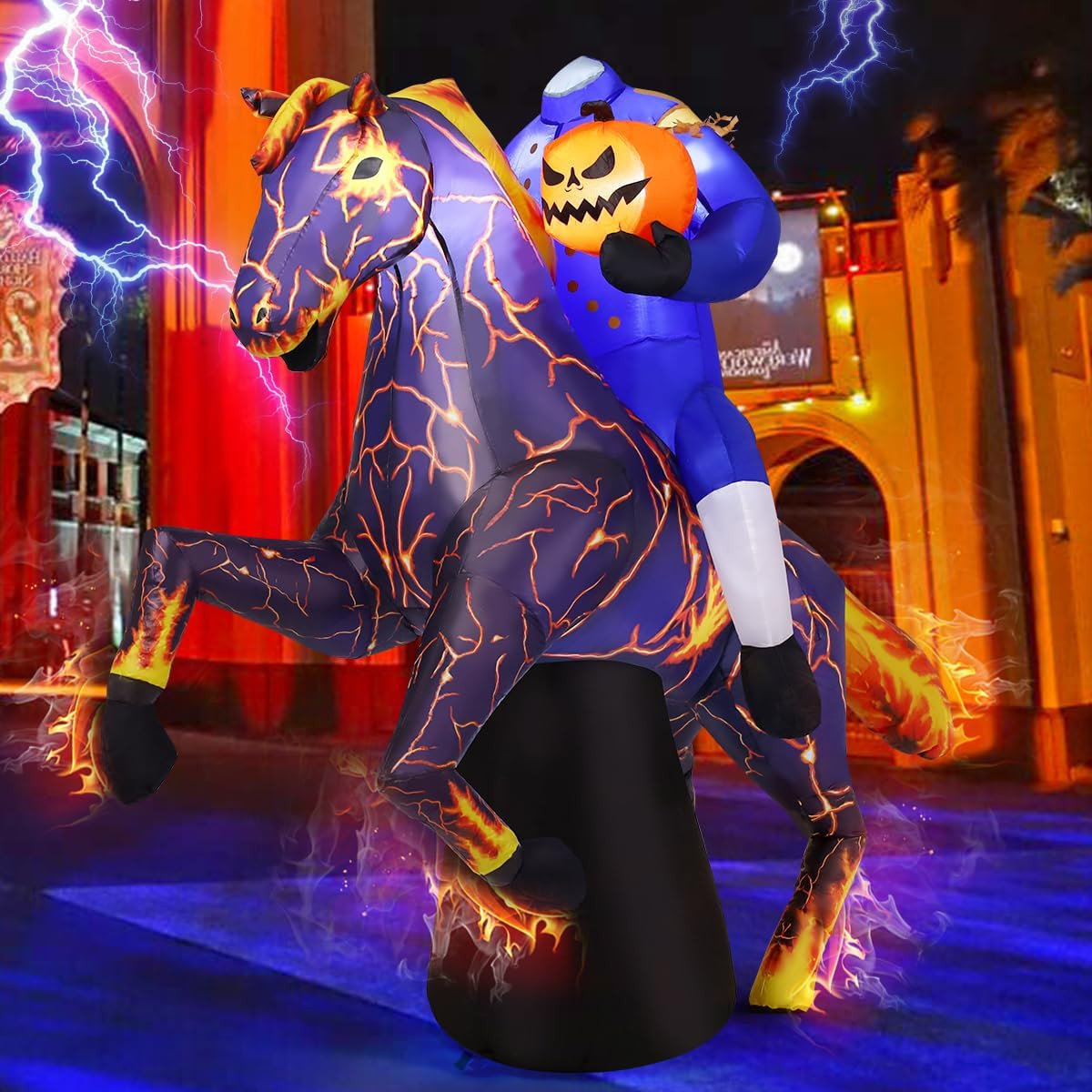 6FT Headless Horseman Inflatable Halloween Decor with LED Lights for Yard 6FT Headless Horseman Inflatable Halloween Decor with LED Lights for Yard
