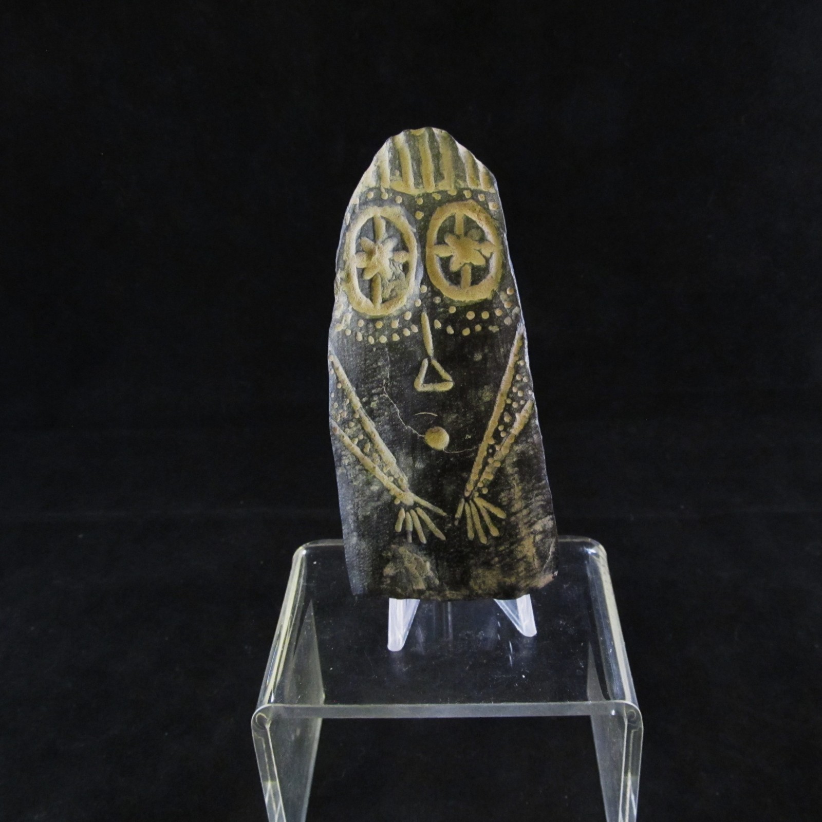 Ancient Iberian Neolithic Stone Owl/Eye Idol Goddess ~ Extremely Rare Ancient Iberian Neolithic Stone Owl/Eye Idol Goddess ~ Extremely Rare
