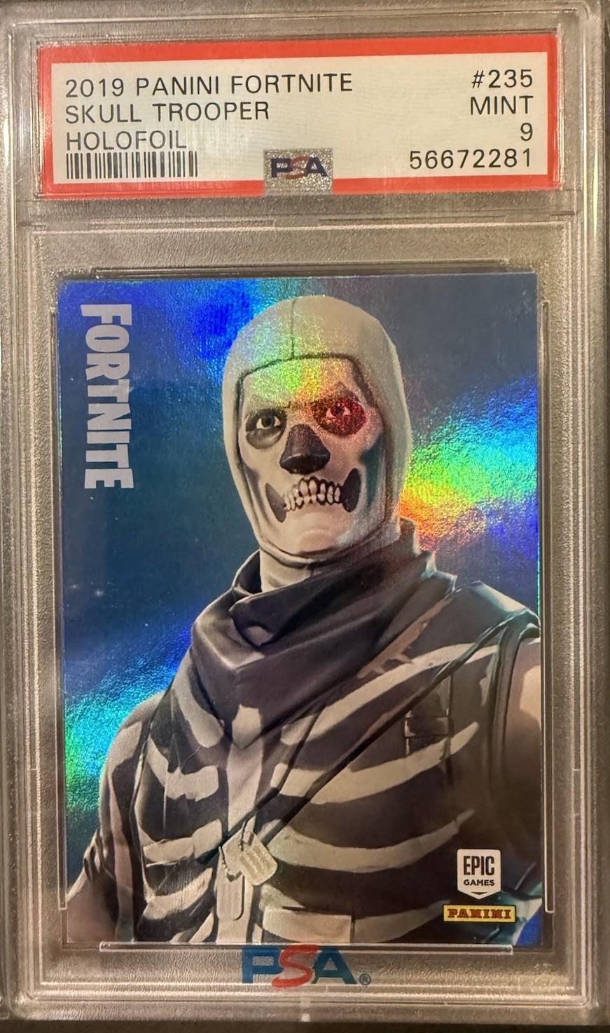 Panini 2019 Fortnite Series 1 Skull Trooper #235 Holofoil PSA 9 🇺🇸 Print Panini 2019 Fortnite Series 1 Skull Trooper #235 Holofoil PSA 9 🇺🇸 Print