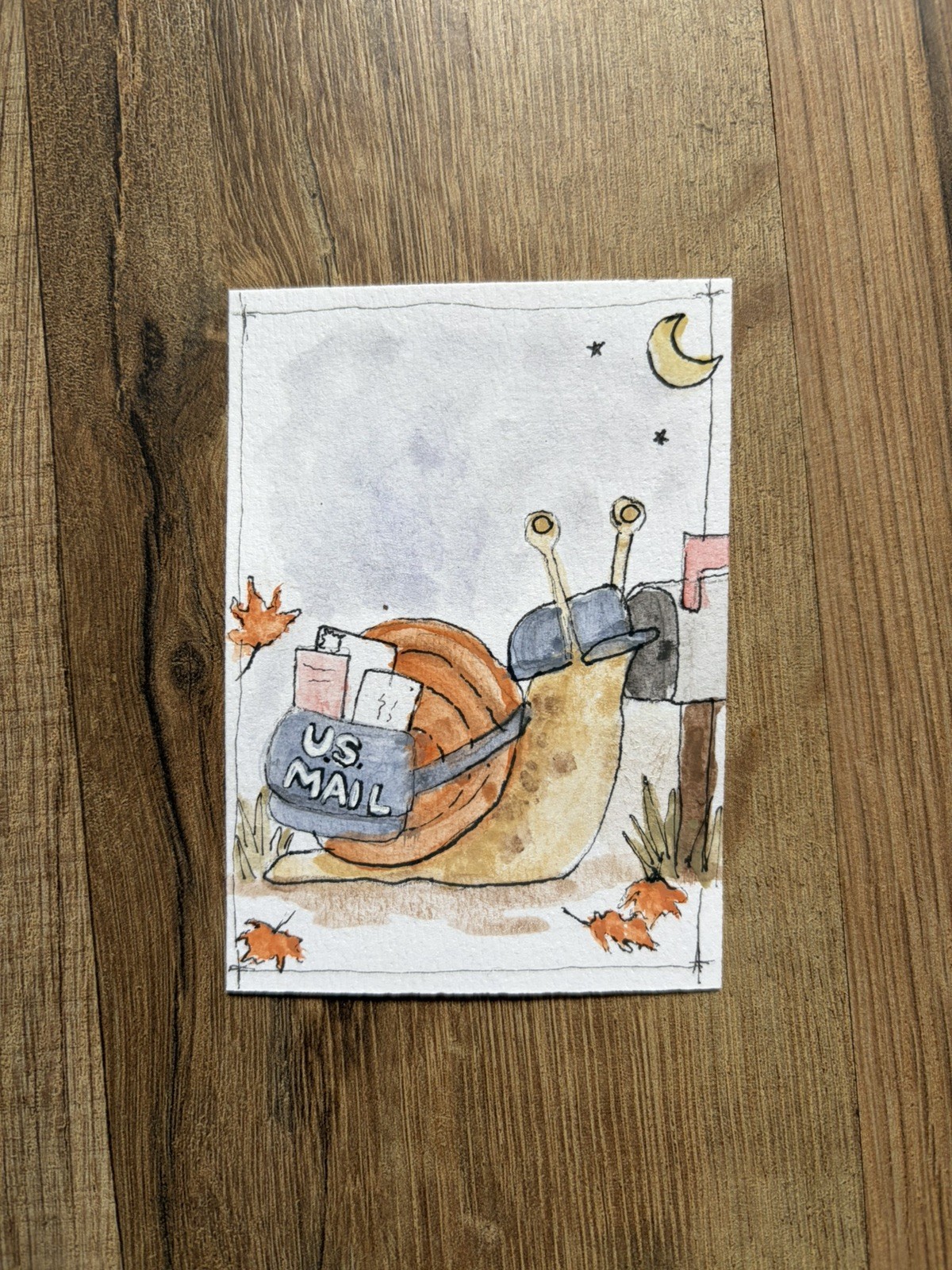 Snail Halloween ACEO Original Art Card Hand Drawn OOAK trick or treat Snail Halloween ACEO Original Art Card Hand Drawn OOAK trick or treat