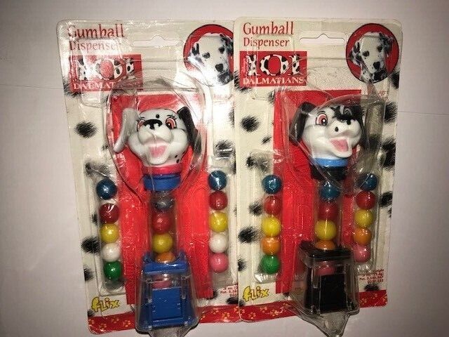 Lot of 2 FLIX Candy Dispensers - DISNEY\'S 101 Dalmatians ON CARDS