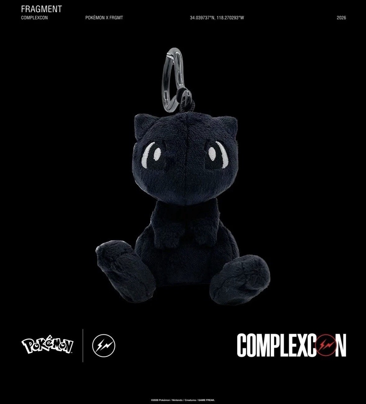 Fragment x Pokemon Mew Plush Key Chain Complexcon 2026 Exclusive Ships now Fragment x Pokemon Mew Plush Key Chain Complexcon 2026 Exclusive Ships now