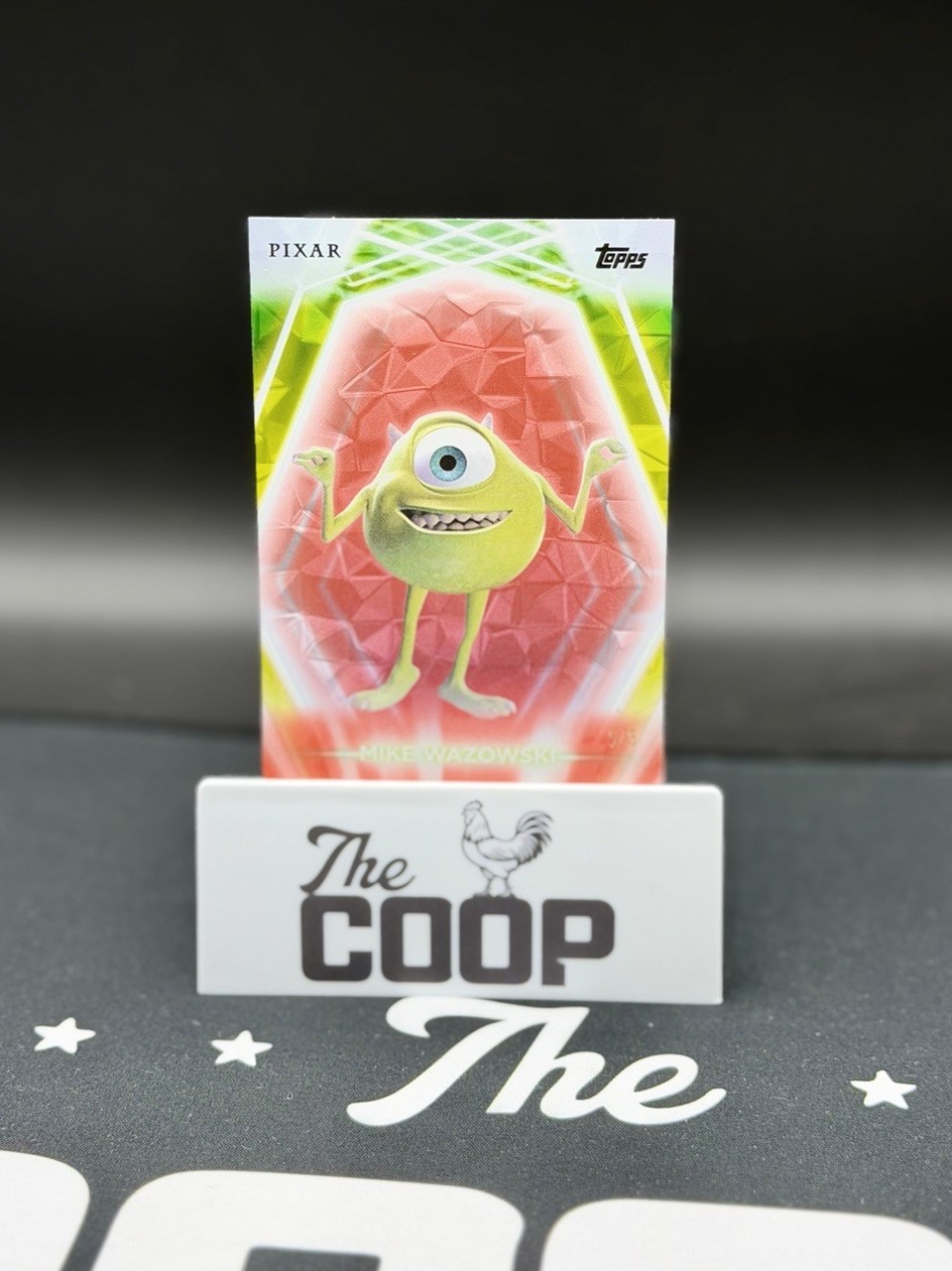 2026 Topps Chrome Neon Disney - Mike Wazowski #119 Red Diamante #5/5 2026 Topps Chrome Neon Disney - Mike Wazowski #119 Red Diamante #5/5