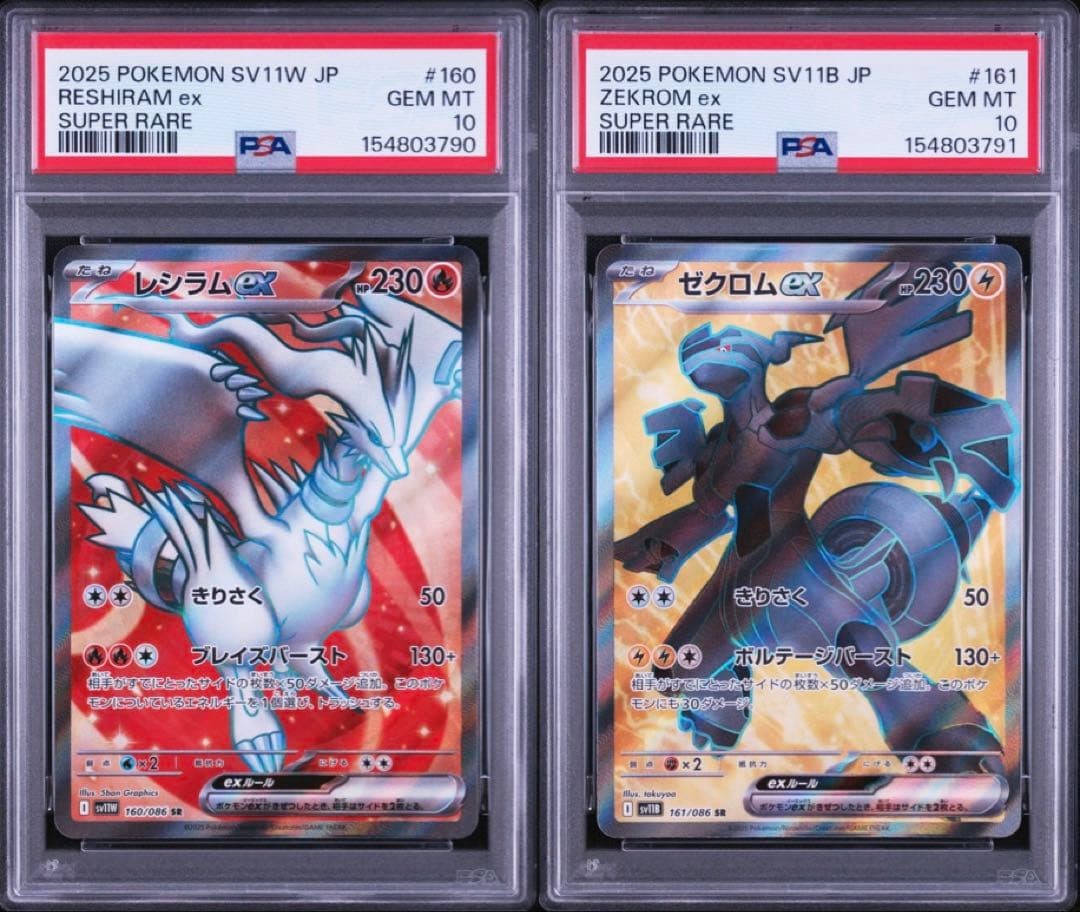 Reshiram Ex Zekrom Ex SR PSA10 Authenticated Consecutive Reshiram Ex Zekrom Ex SR PSA10 Authenticated Consecutive