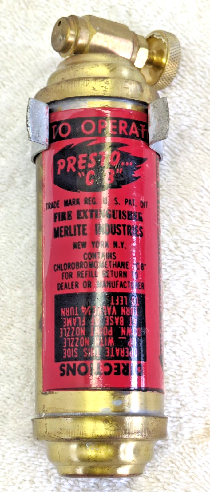 Vtg Presto CB Mini Motorcycle Fire Extinguisher Harley etc. historic 