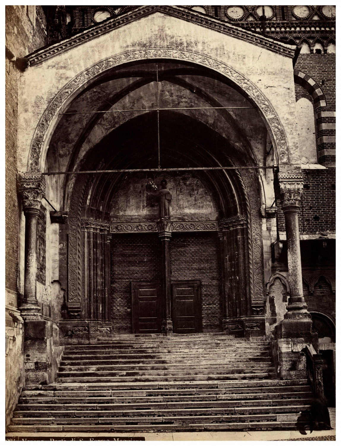 Italie, Verona, Porta di S. Fermo Maggiore Vintage Albumen Print, Albu Print