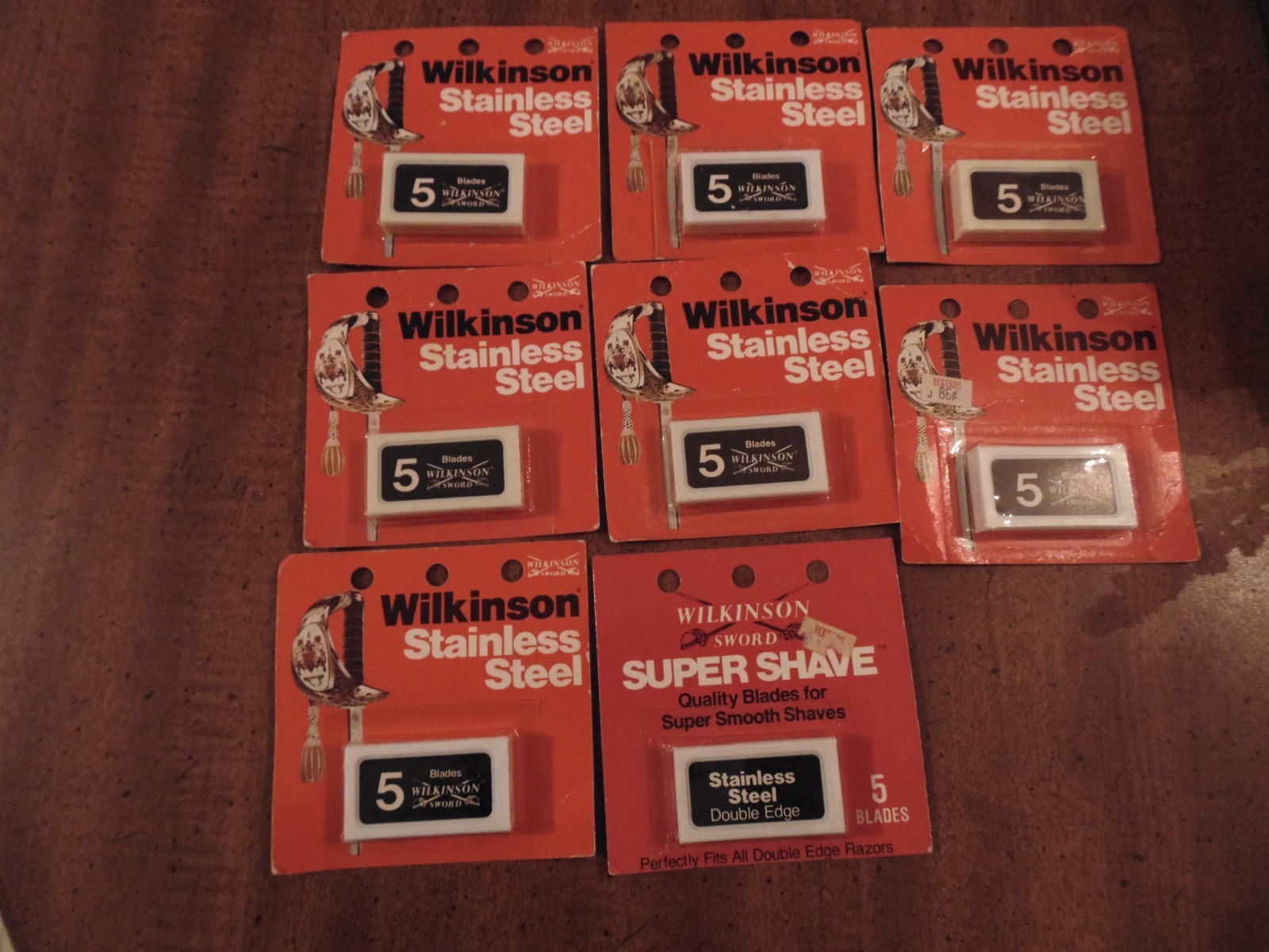 Vintage NOS 8 Packs Wilkinson Sword Double Edge Razor Blades in Original Package Vintage NOS 8 Packs Wilkinson Sword Double Edge Razor Blades in Original Package