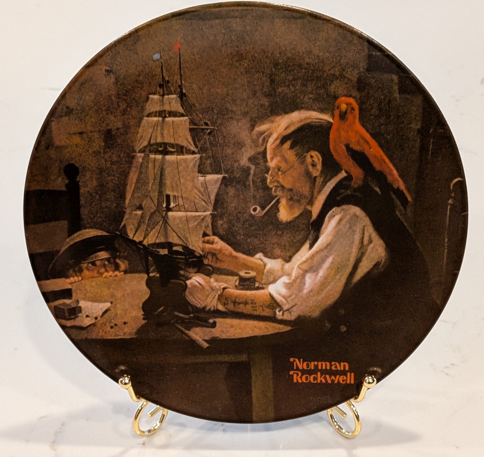 Decor Plate 8.5 inch - The Ship Builder - Norman Rockwell Heritage (Knowles) Decor Plate 8.5 inch - The Ship Builder - Norman Rockwell Heritage (Knowles)