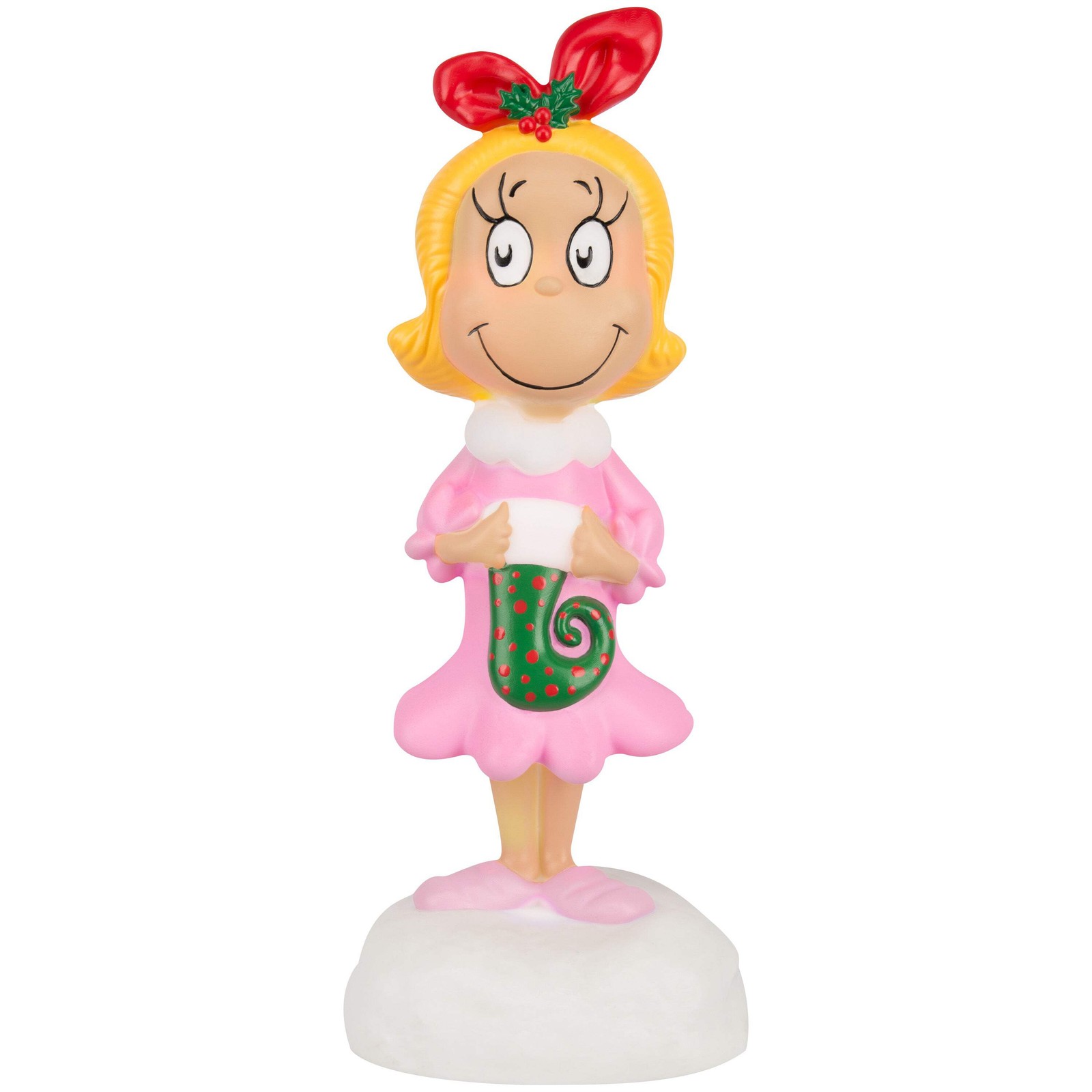 Gemmy Lighted Blow Mold Decor Cindy Lou Who w/Stocking 14" Dr. Seuss, Multicolor Gemmy Lighted Blow Mold Decor Cindy Lou Who w/Stocking 14" Dr. Seuss, Multicolor