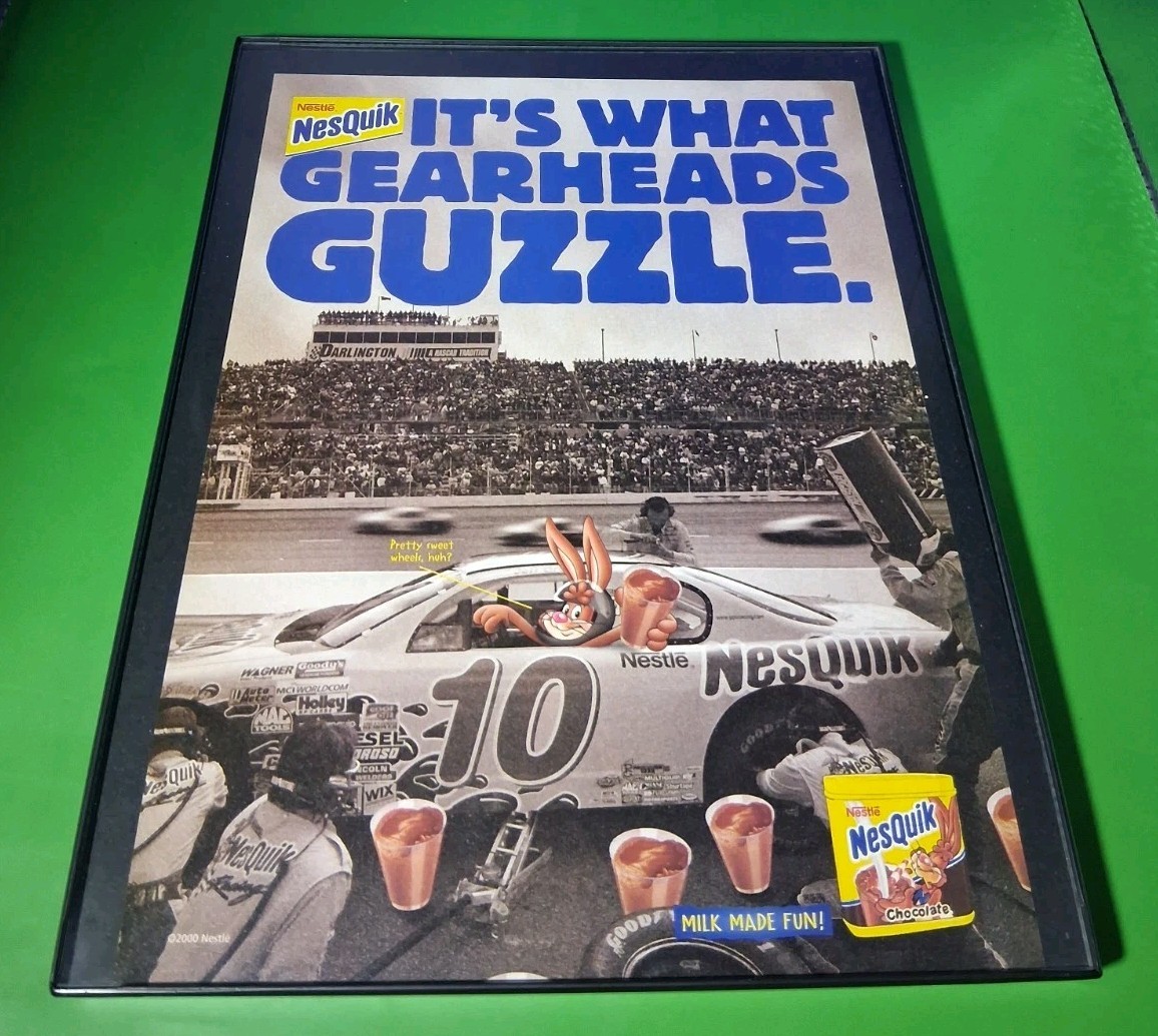Nestle Quik Nascar Framed Print Ad 2001 8.5x11 Nestle Quik Nascar Framed Print Ad 2001 8.5x11