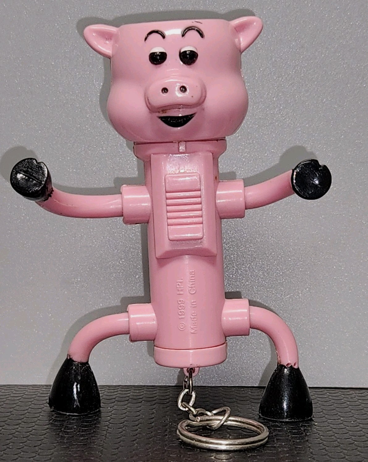 Vintage 1999 HPI Pig Flashlight Keychain 4" Tall 