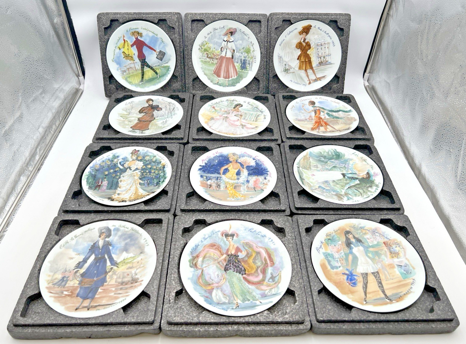 12 HENRI D'ARCEAU LIMOGES LES FEMMES WOMEN OF THE CENTURY COLLECTOR PLATES 8.5"