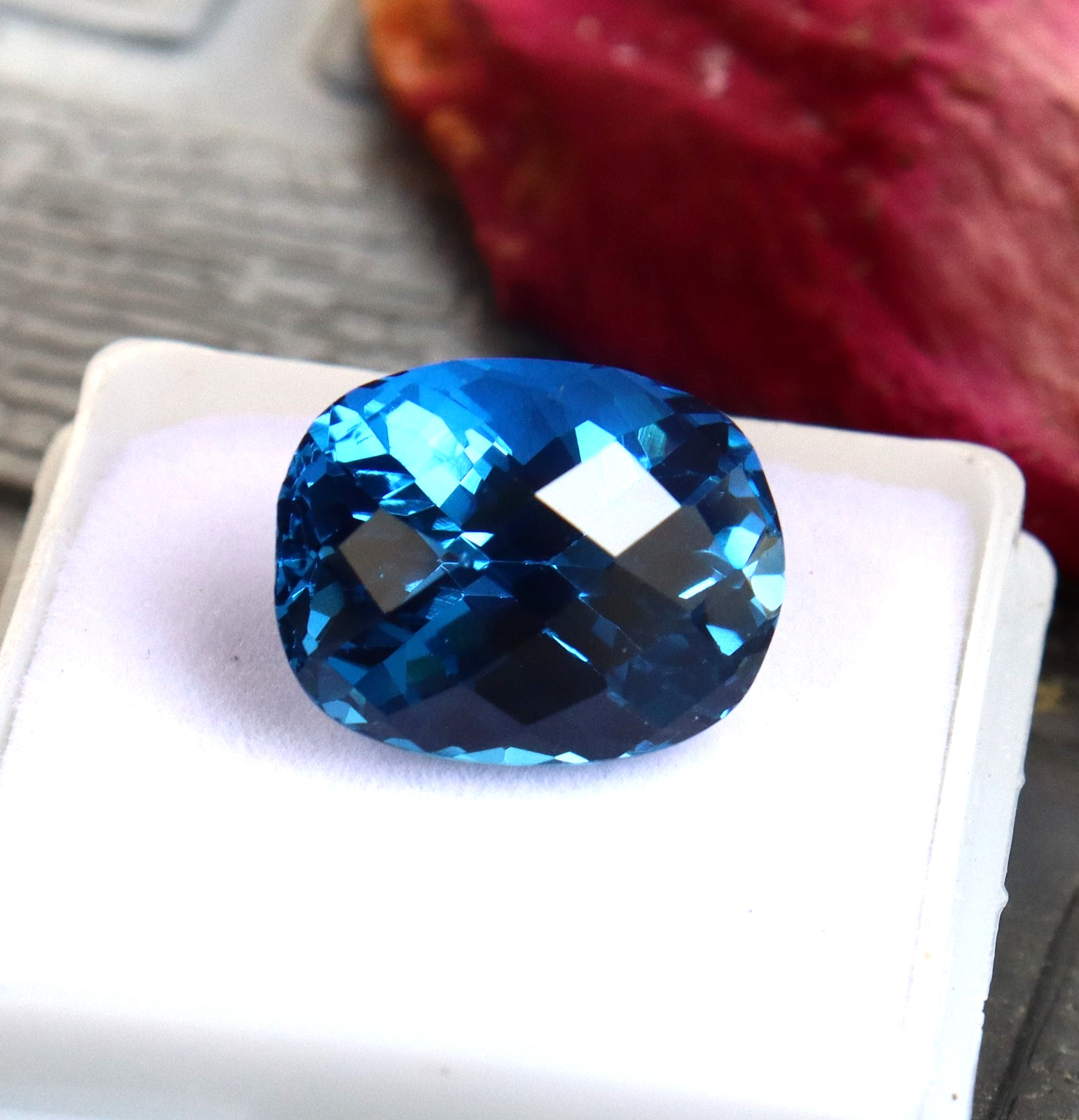 9.70 Ct Natural Sky Blue Aquamarine Cushion Chekar Cut Certified Loose Gemstone 9.70 Ct Natural Sky Blue Aquamarine Cushion Chekar Cut Certified Loose Gemstone