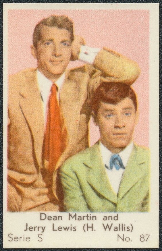 1957 DEAN MARTIN JERRY LEWIS TV & FILM STARS DUTCH GUM CARD SERIE S #87 EX 1957 DEAN MARTIN JERRY LEWIS TV & FILM STARS DUTCH GUM CARD SERIE S #87 EX