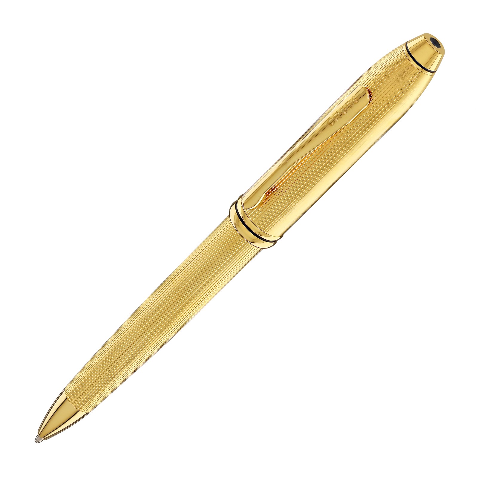 Cross Townsend Ballpoint Pen -Polished 23K Gold-Plated Engraved Diamond Pattern Cross Townsend Ballpoint Pen -Polished 23K Gold-Plated Engraved Diamond Pattern