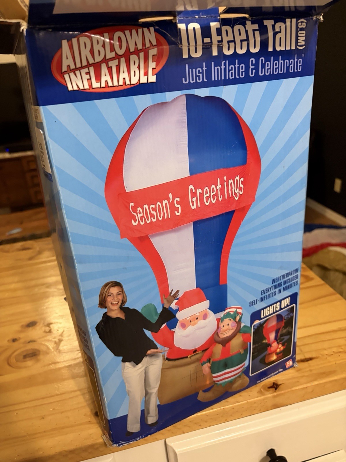 2004 Gemmy 10ft Tall Santa & Elf Balloon Christmas Inflatable Airblown For Parts 2004 Gemmy 10ft Tall Santa & Elf Balloon Christmas Inflatable Airblown For Parts