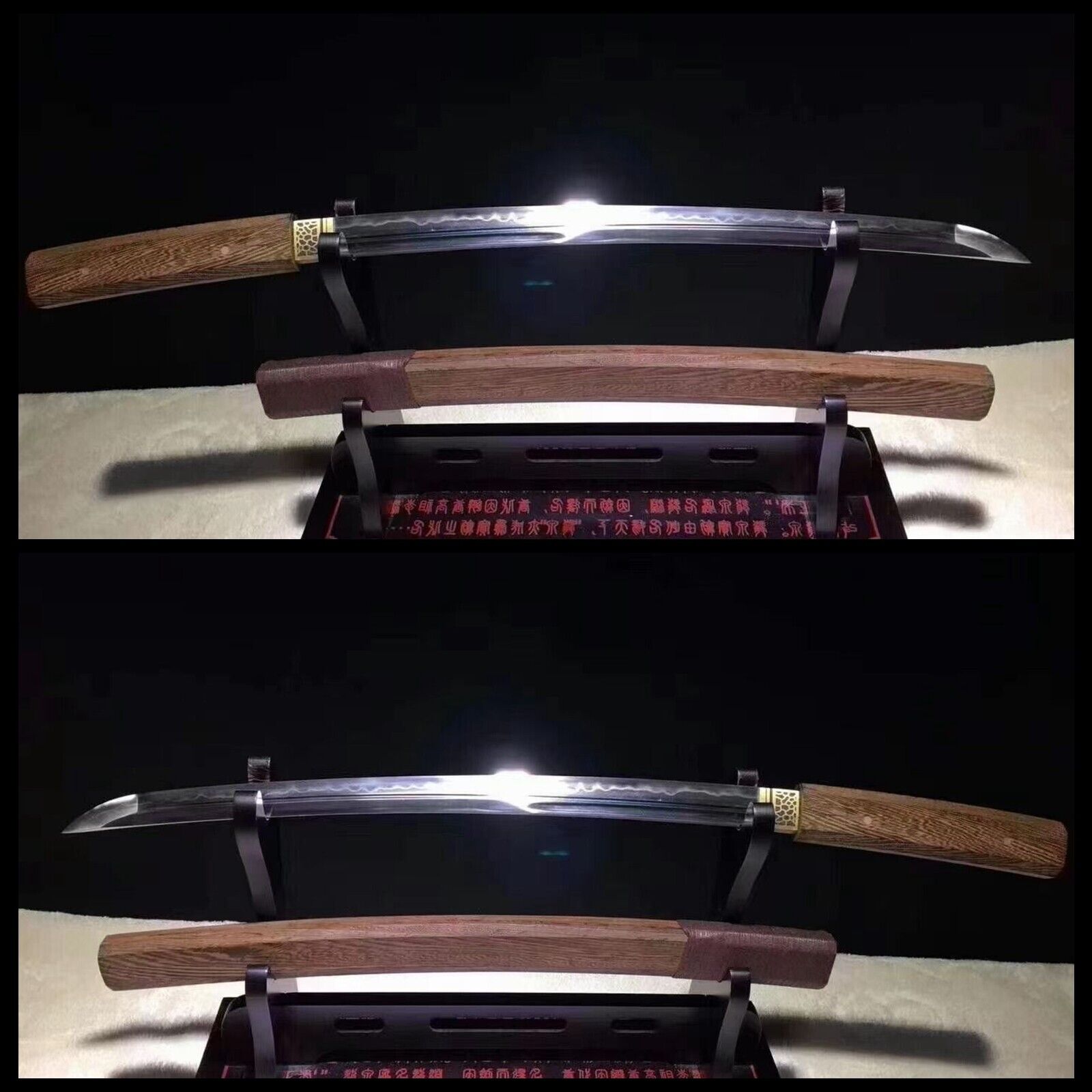 Rosewood Clay Tempered T10 Steel katana Star anise Japanese Samurai Sharp Blade