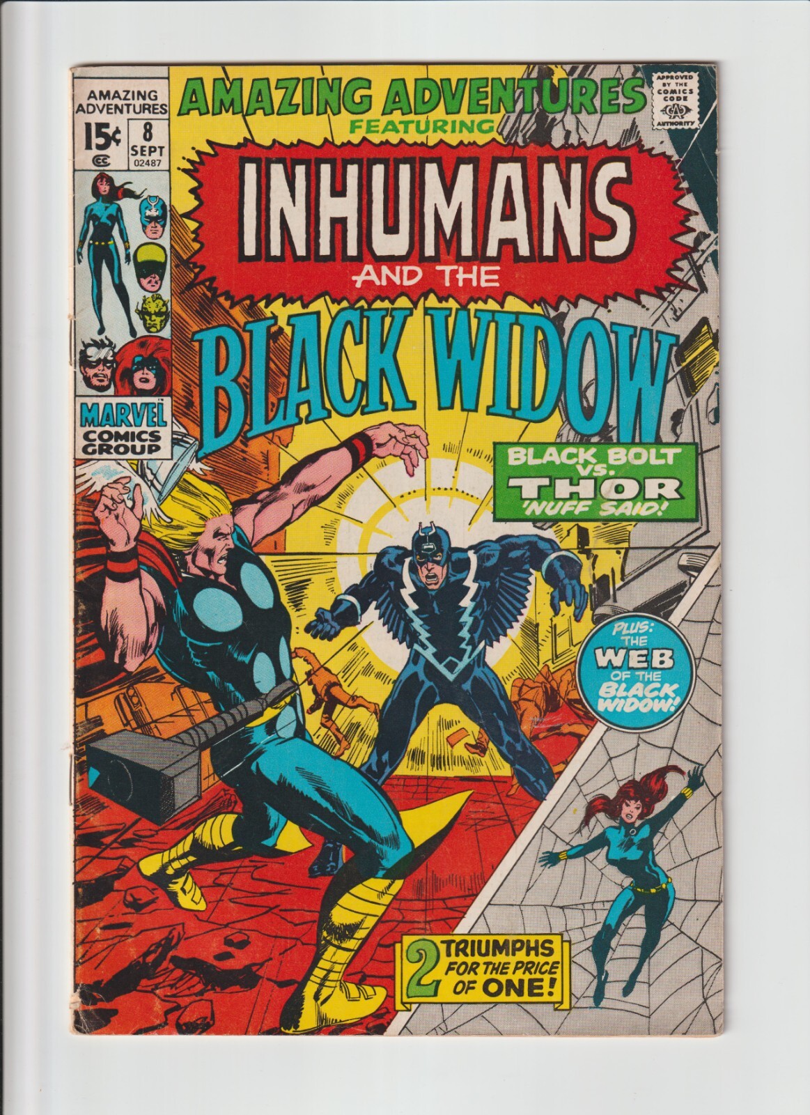 Amazing Adventures 8 Marvel 1971 Black Widow Inhumans Thor Neal Adams Amazing Adventures 8 Marvel 1971 Black Widow Inhumans Thor Neal Adams